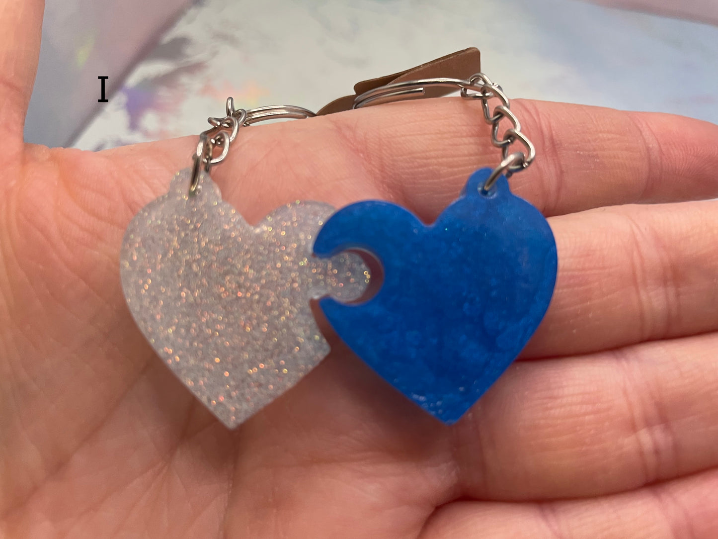 Matching Heart Puzzle Keychains (Set of 2)