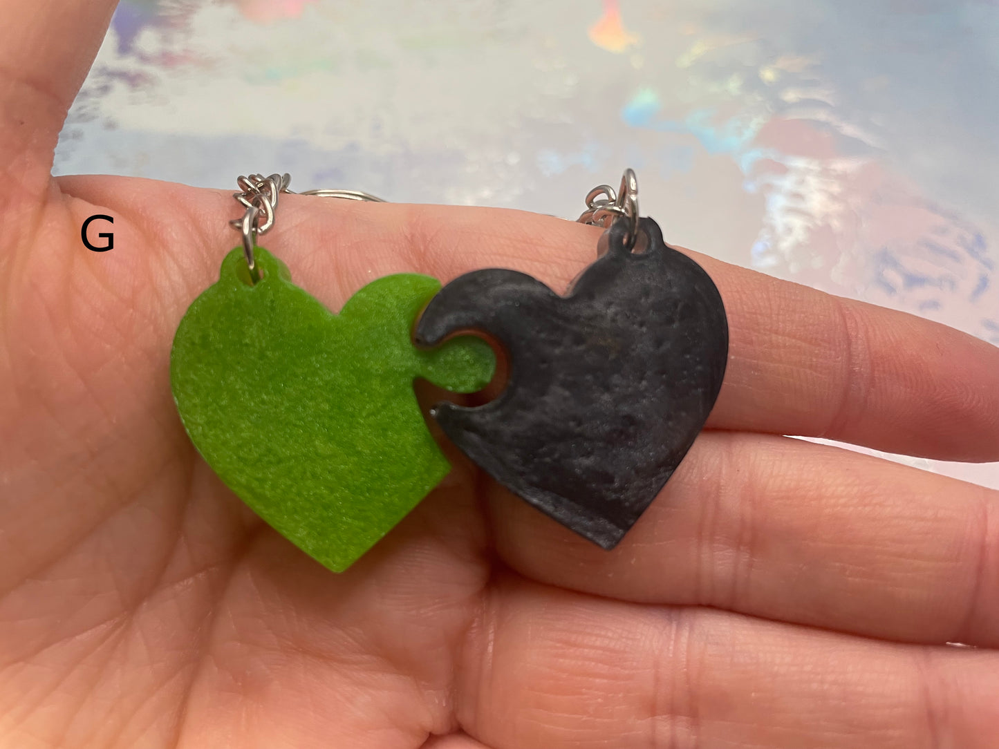 Matching Heart Puzzle Keychains (Set of 2)