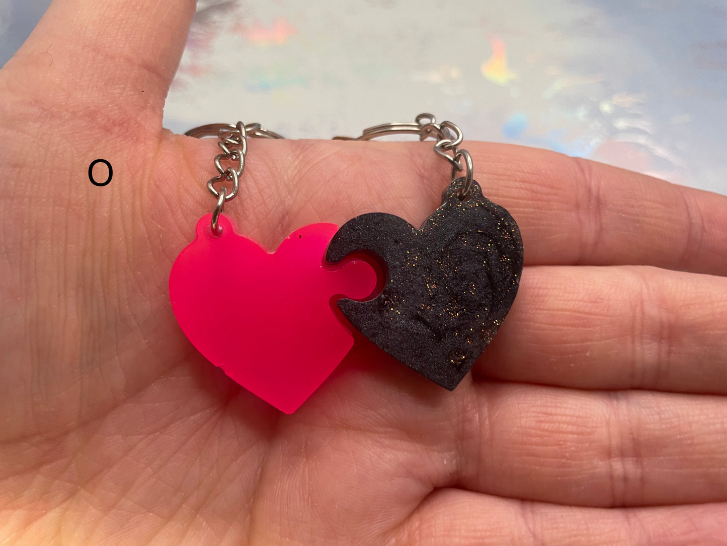 Matching Heart Puzzle Keychains (Set of 2)