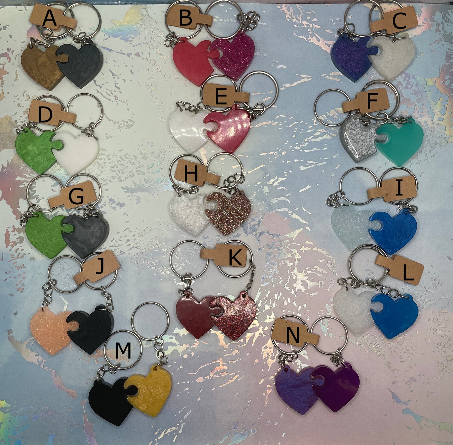 Matching Heart Puzzle Keychains (Set of 2)