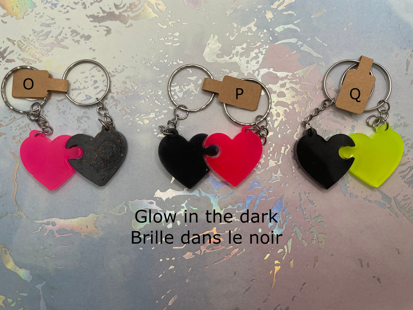 Matching Heart Puzzle Keychains (Set of 2)