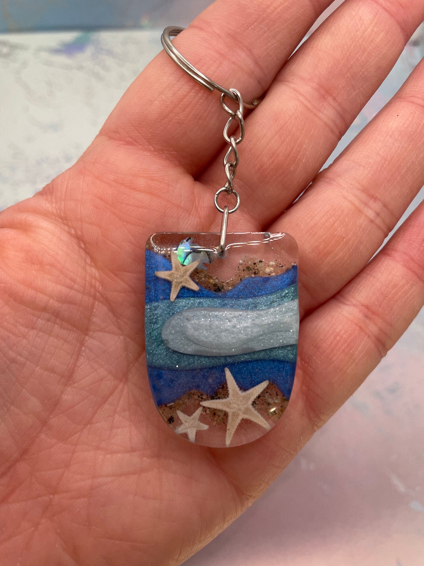 Ocean-Inspired Resin Keychain