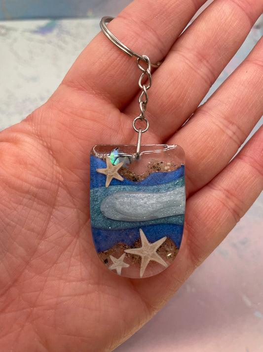Ocean-Inspired Resin Keychain