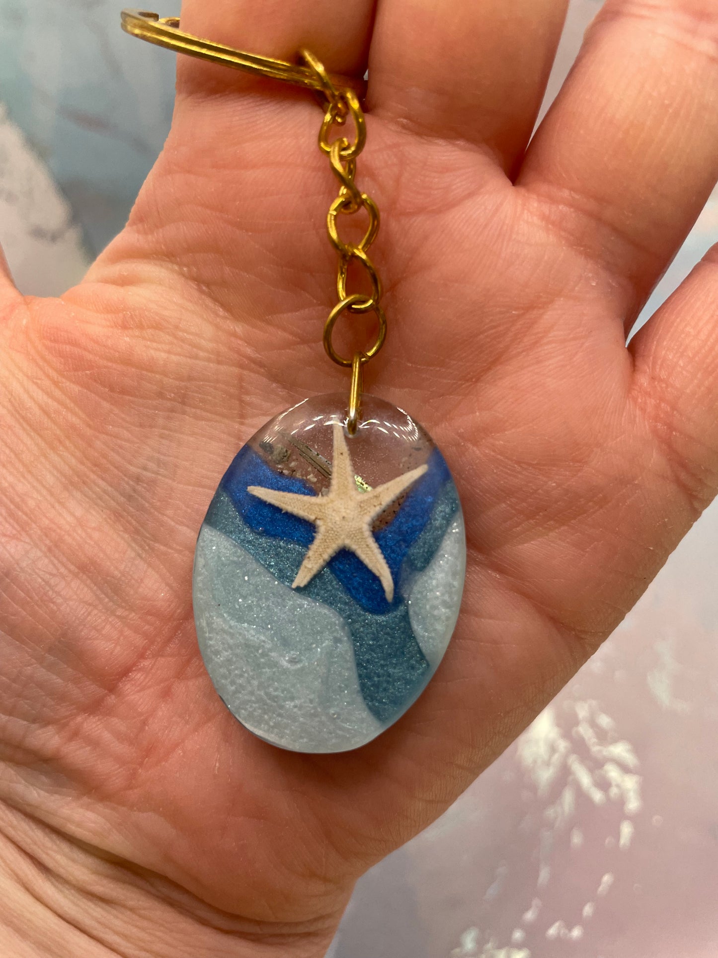 Ocean-Inspired Resin Keychain