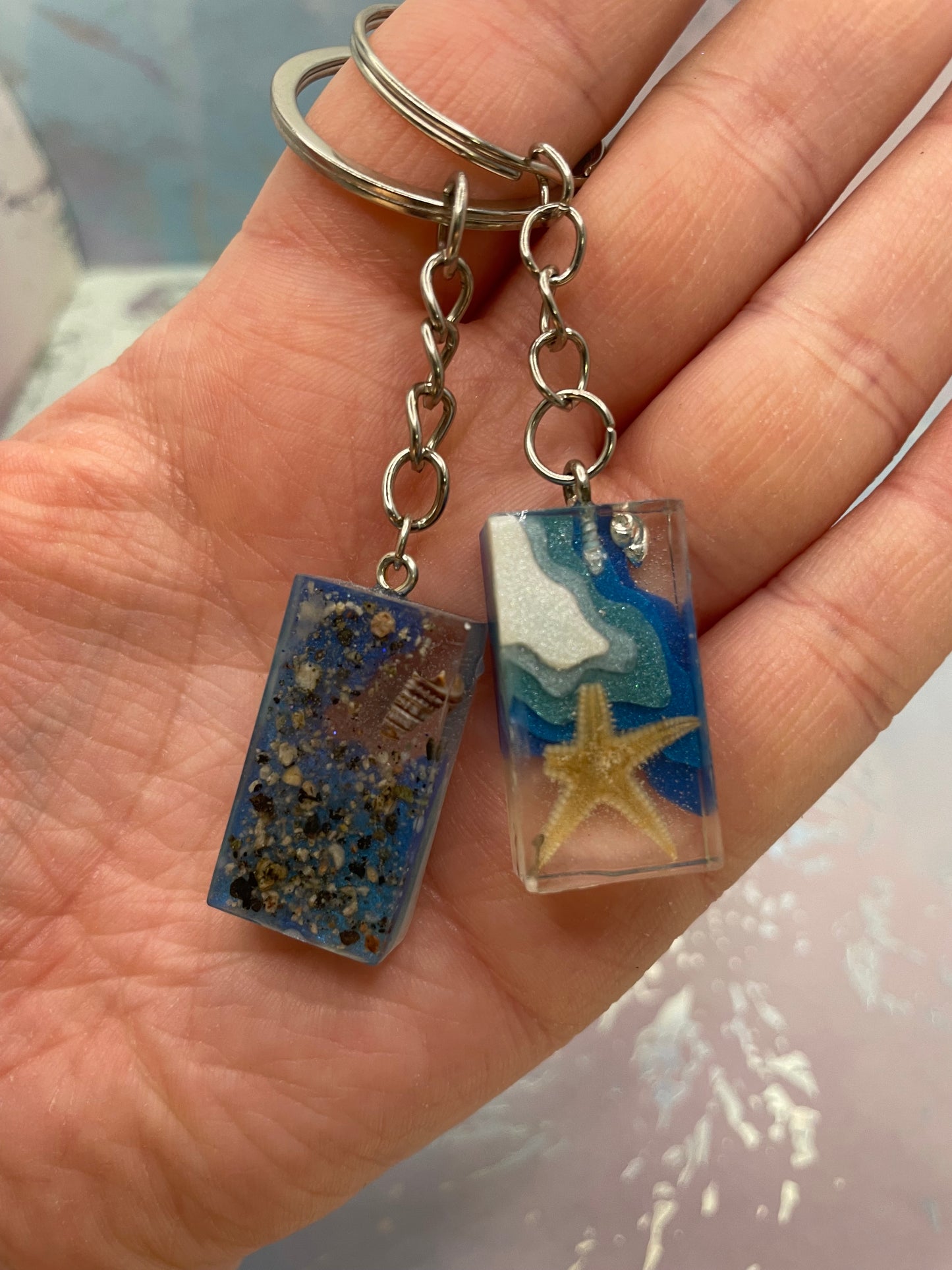Ocean-Inspired Resin Keychain