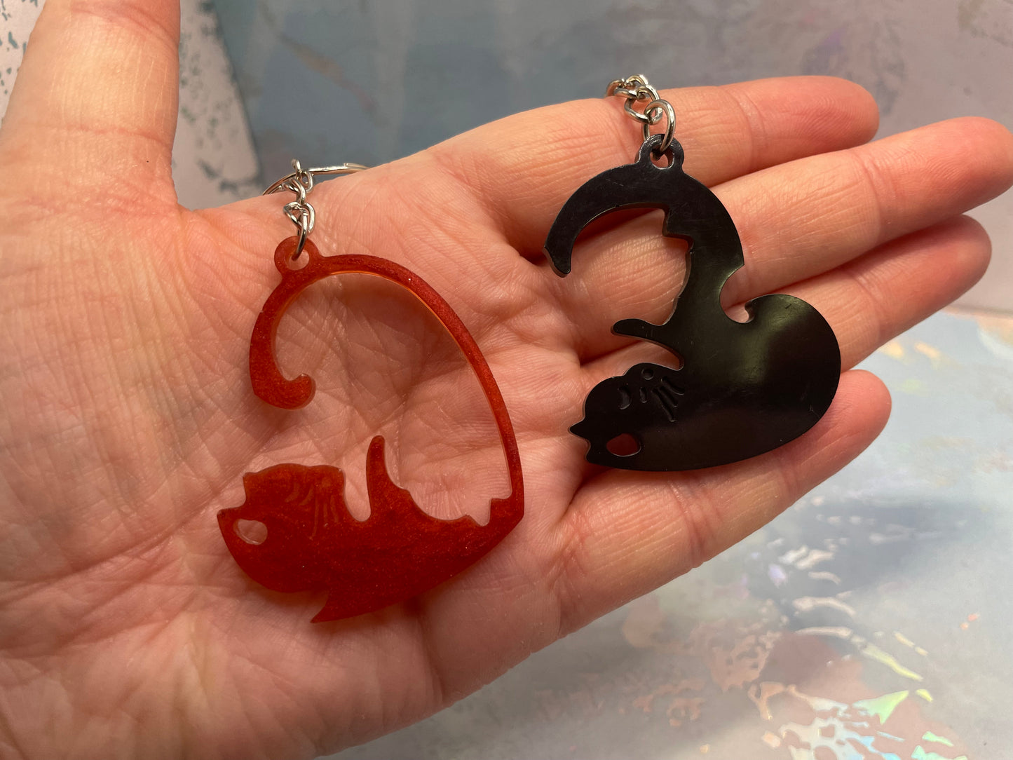 Matching Heart Cat Keychain