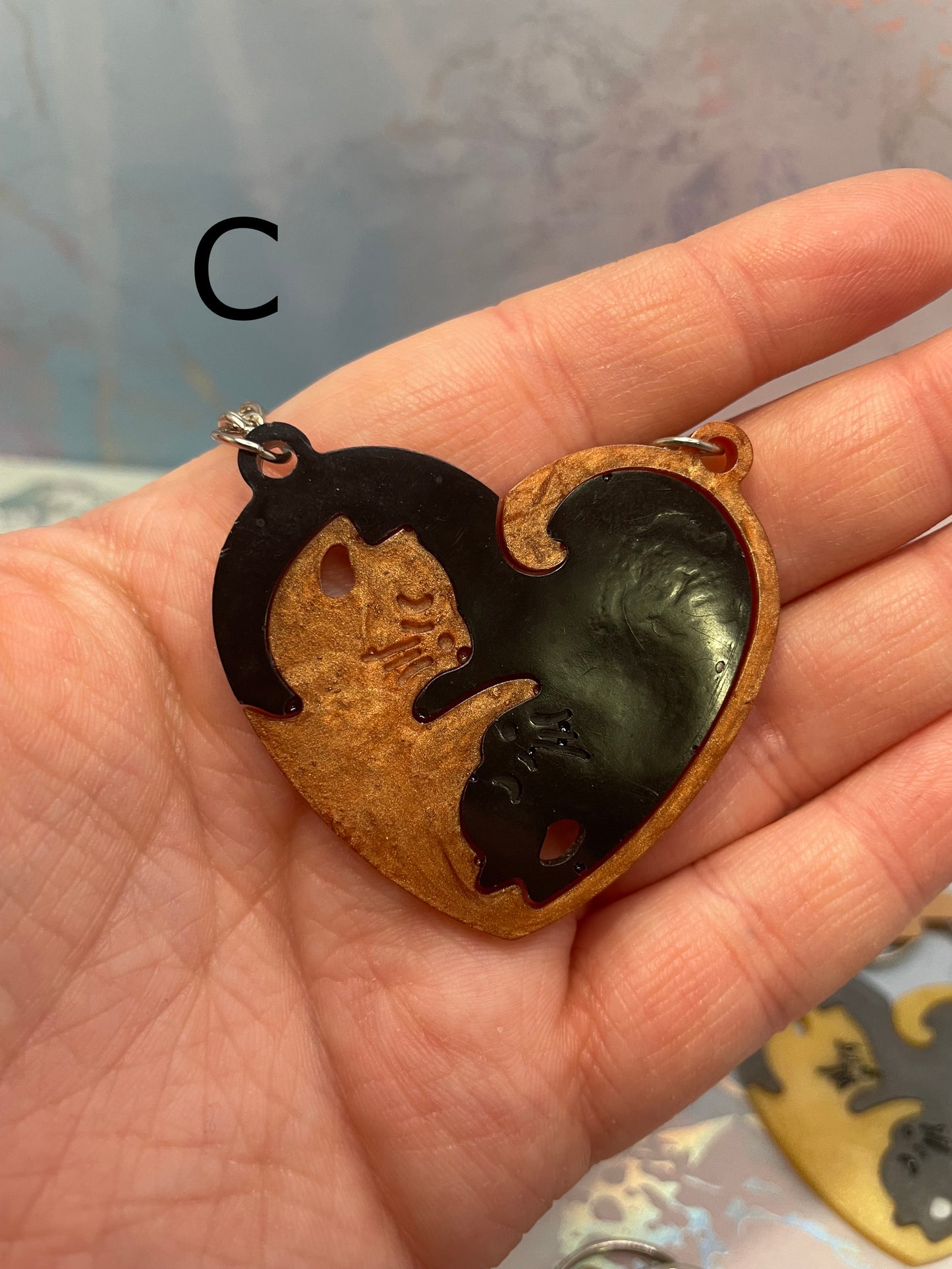 Matching Heart Cat Keychain
