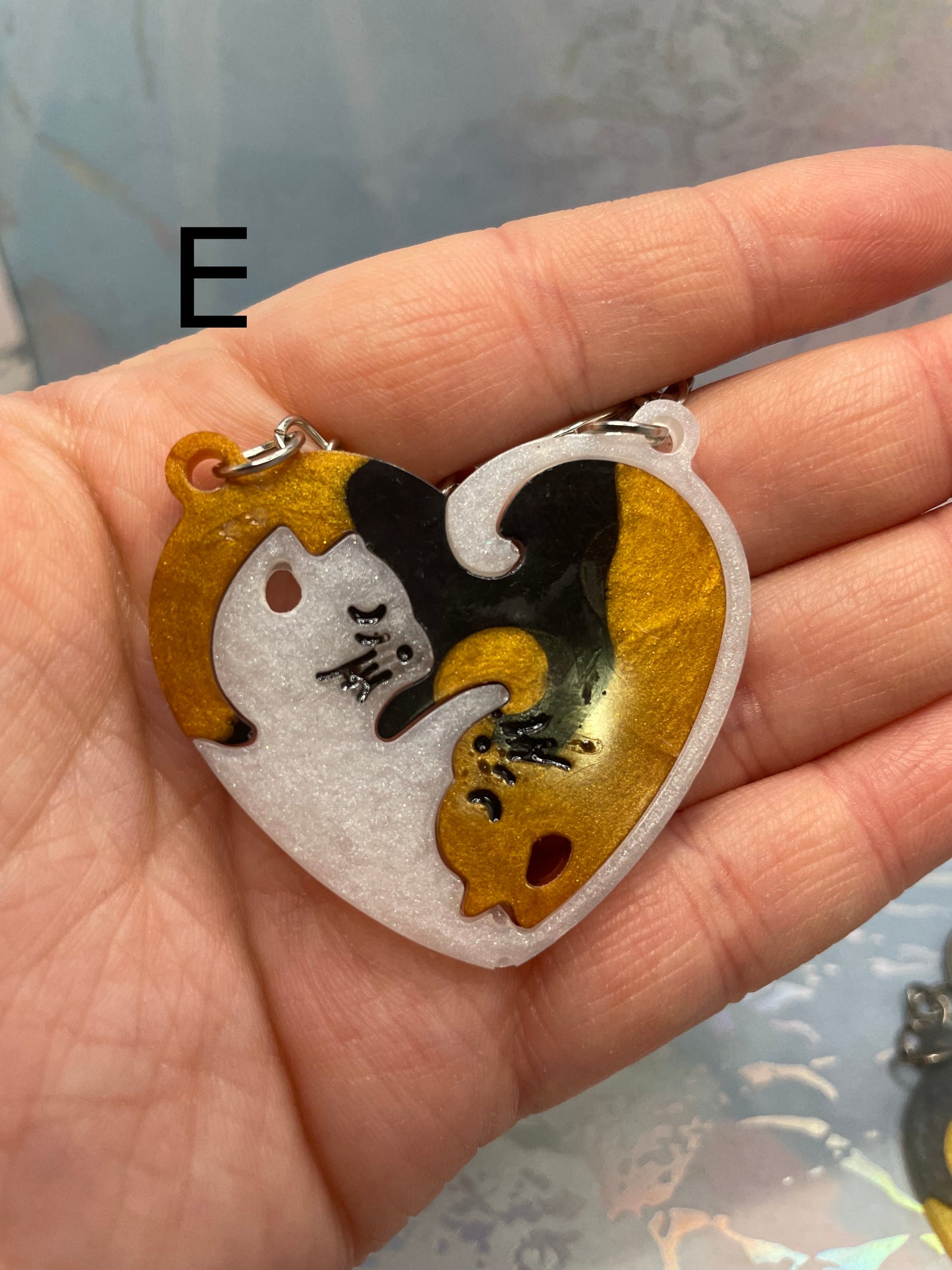 Matching Heart Cat Keychain