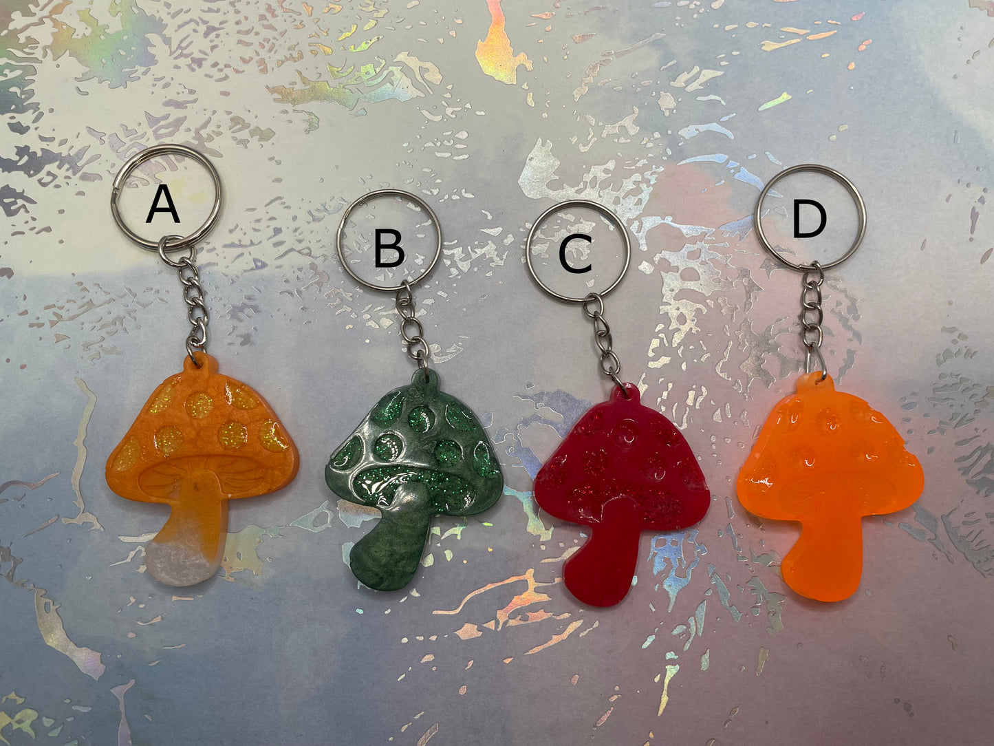 Mushroom Resin Keychain