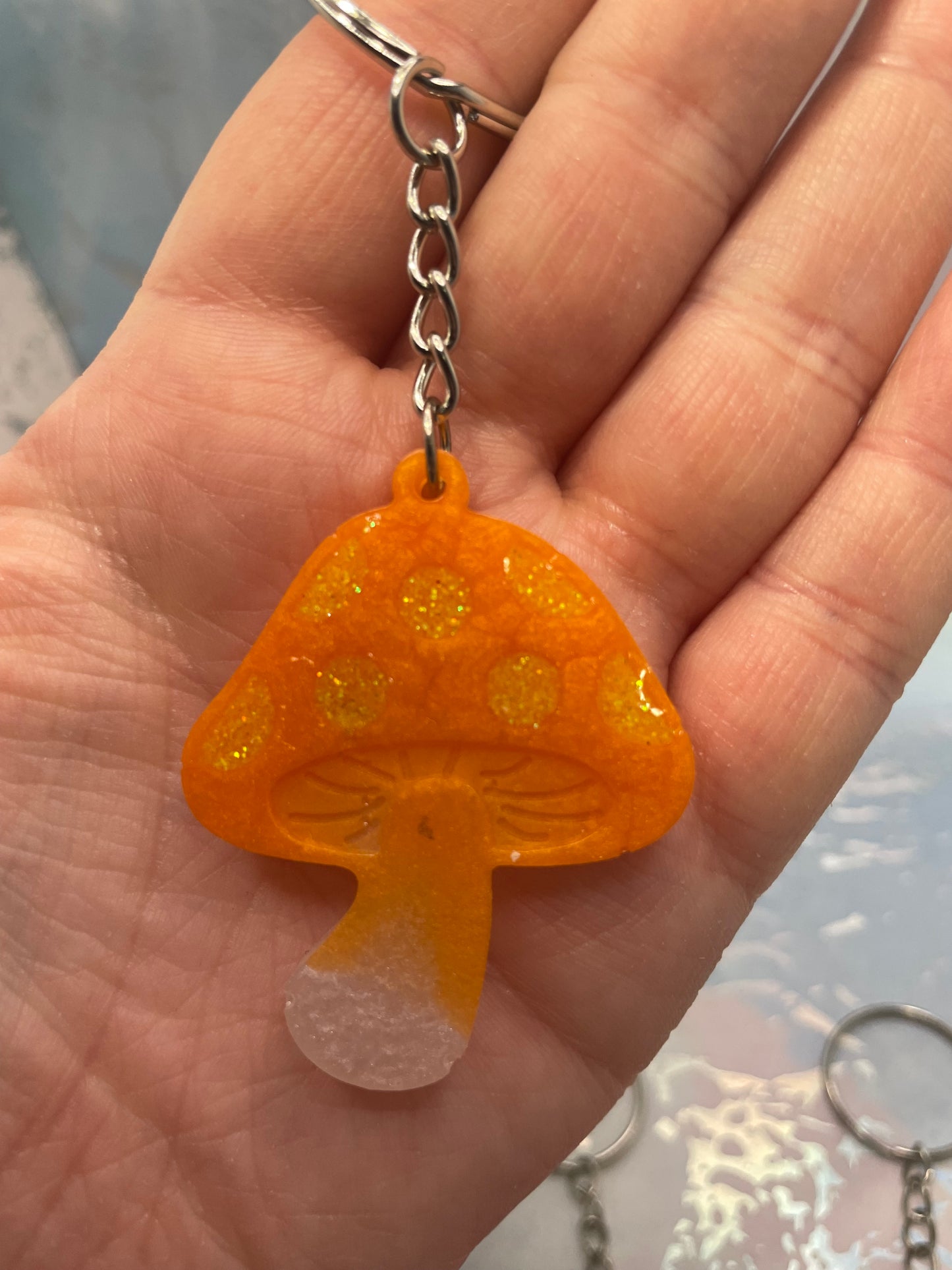 Mushroom Resin Keychain
