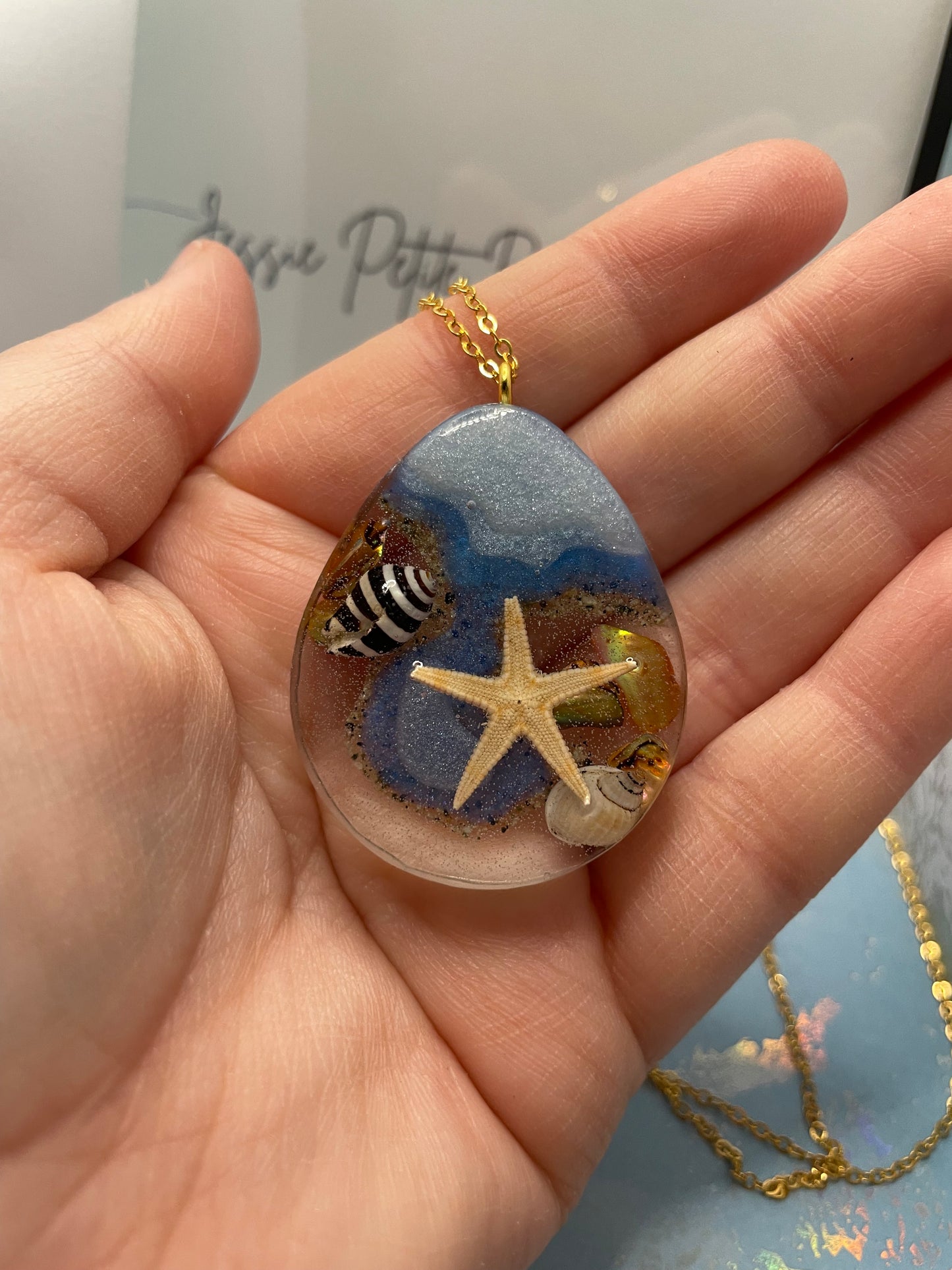 Collier goutte océanique 25'' Sans Nickel