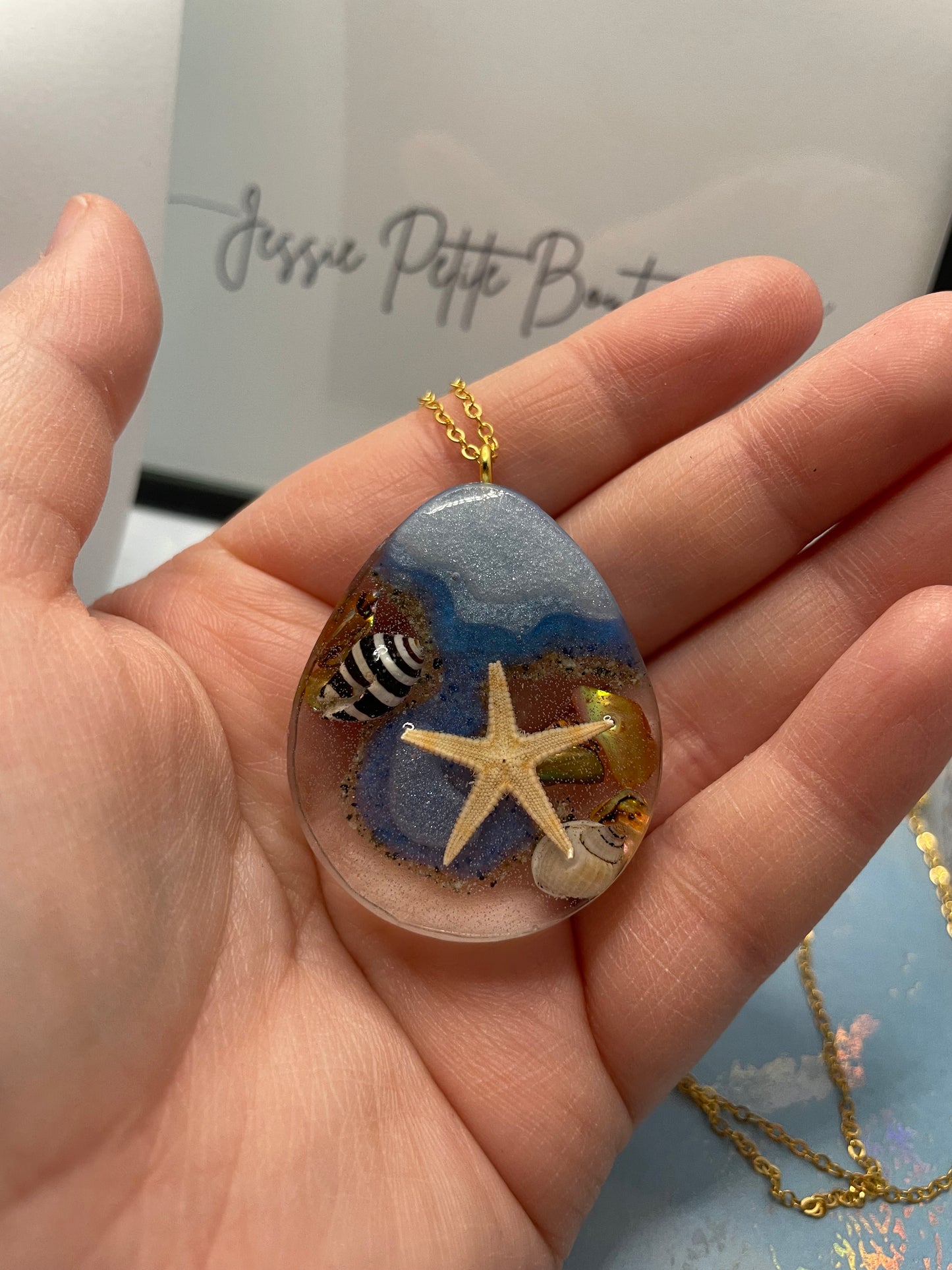 Collier goutte océanique 25'' Sans Nickel