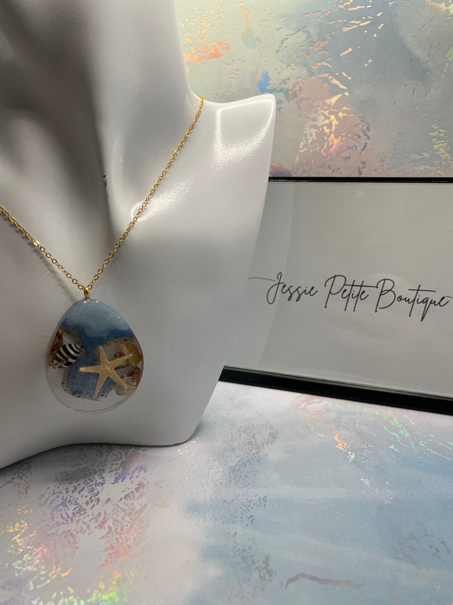 Collier goutte océanique 25'' Sans Nickel