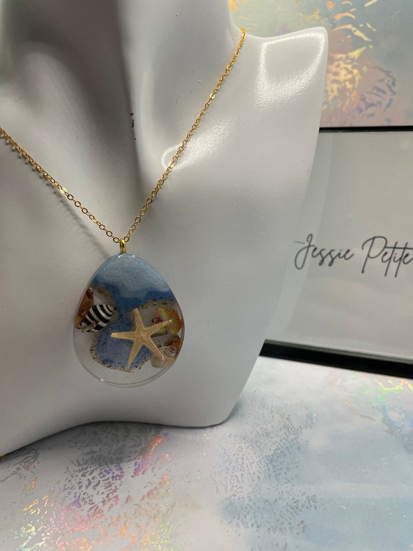 Collier goutte océanique 25'' Sans Nickel