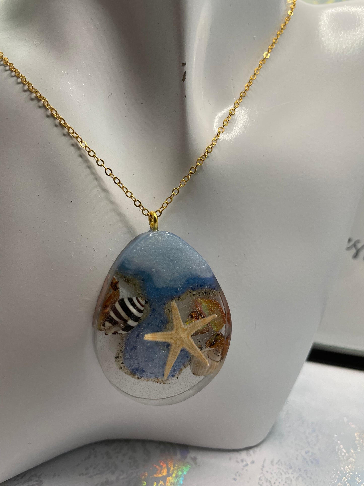 Collier goutte océanique 25'' Sans Nickel