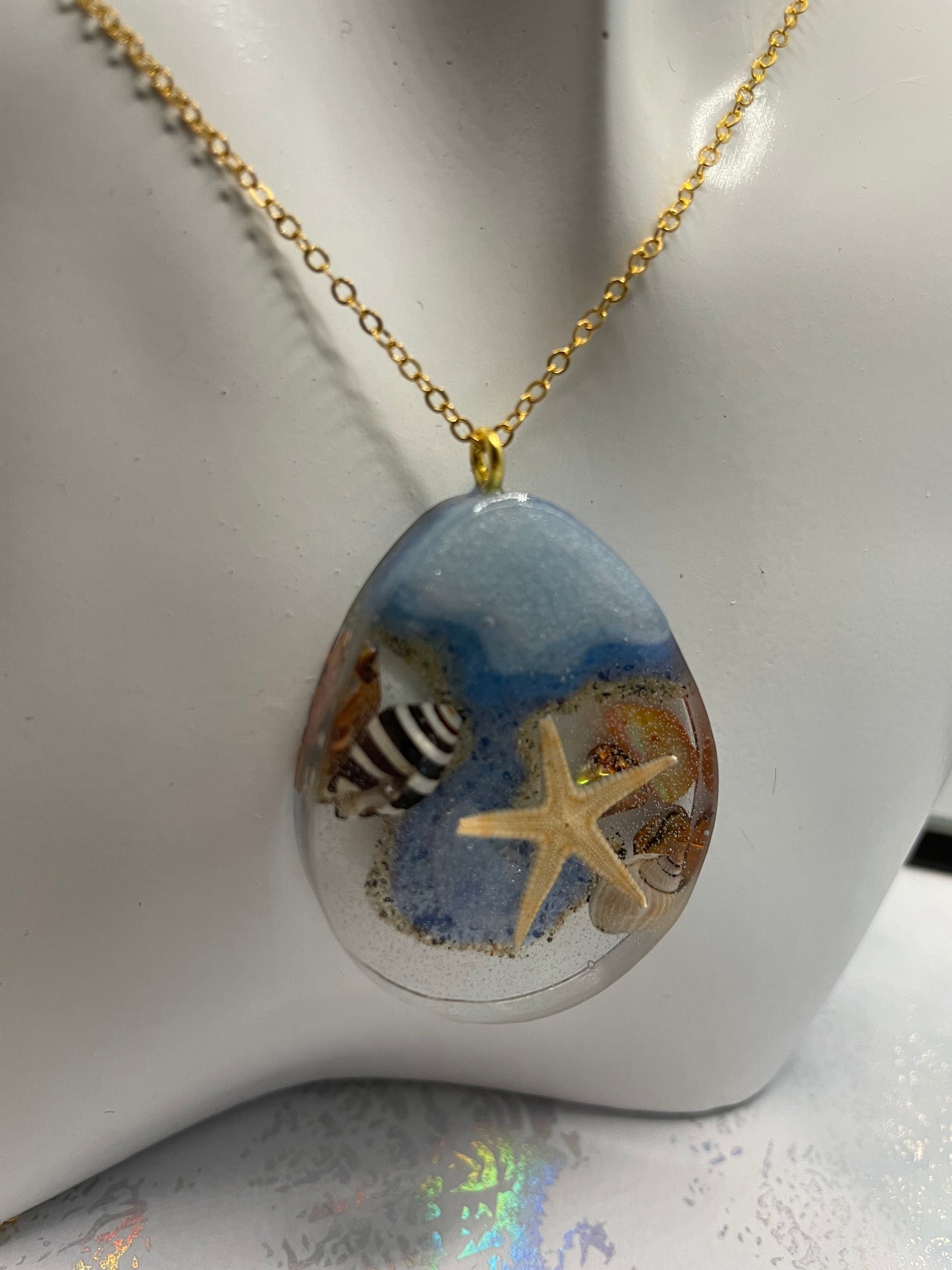 Collier goutte océanique 25'' Sans Nickel