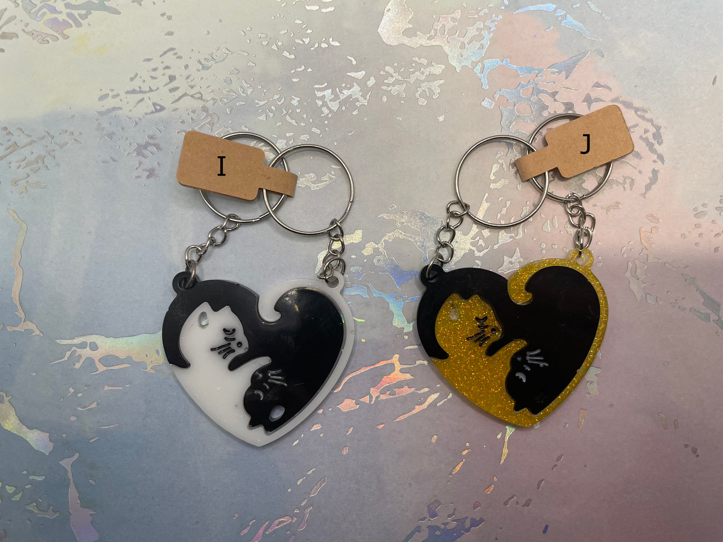 Matching Heart Cat Keychain