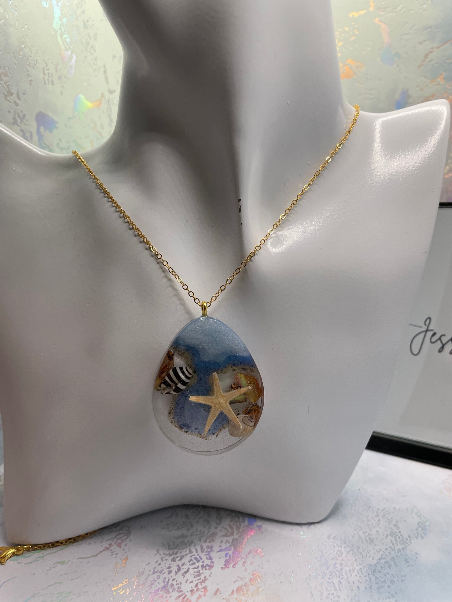 Collier goutte océanique 25'' Sans Nickel