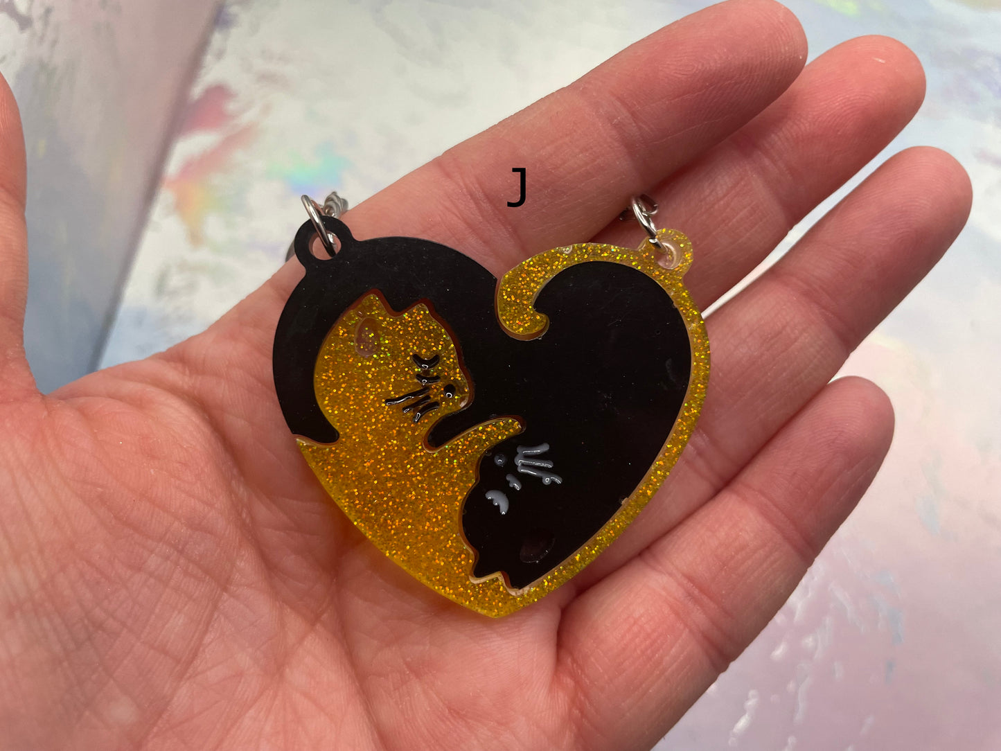 Matching Heart Cat Keychain