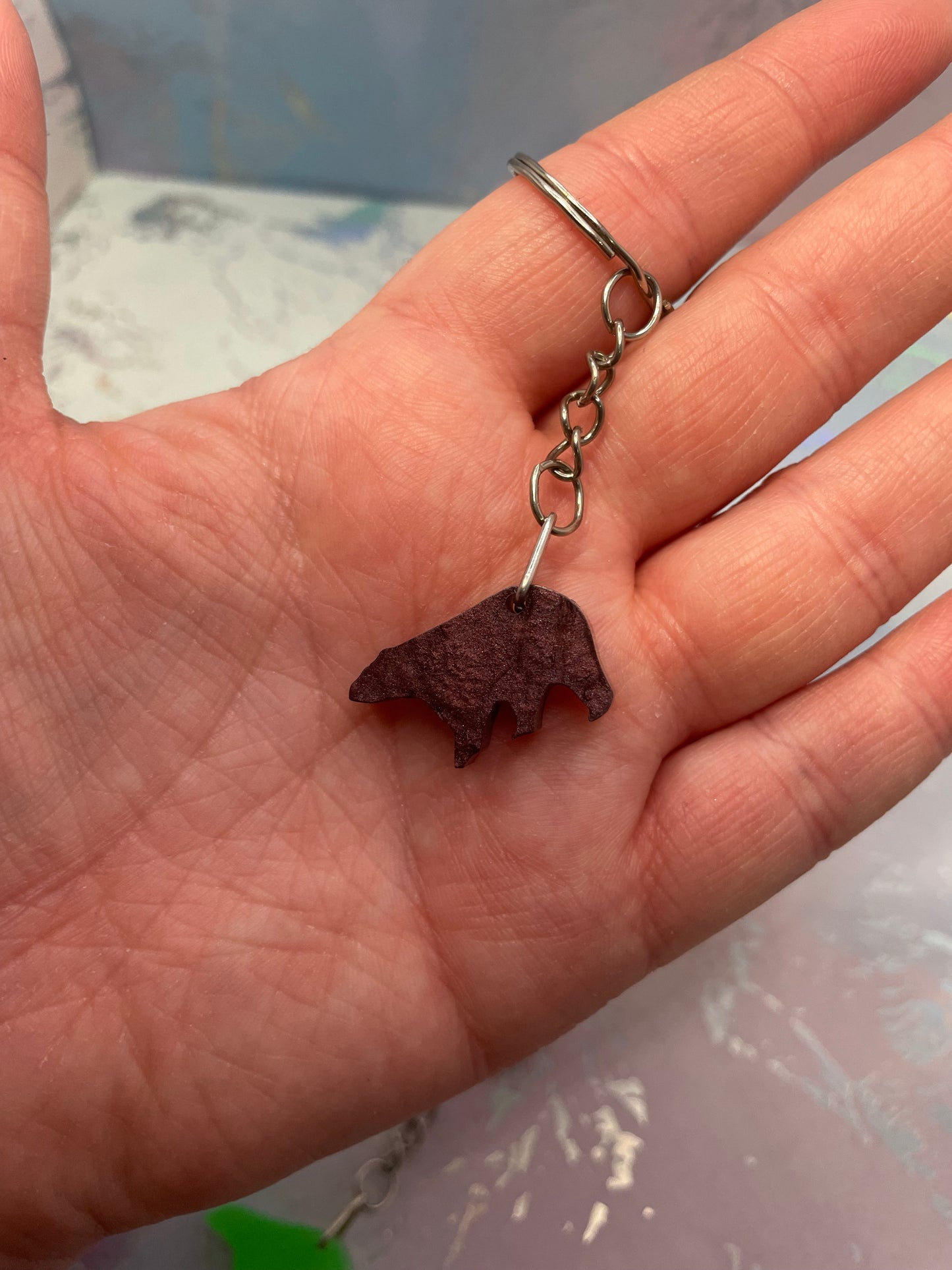Mini Bear Keychain – Handmade Resin