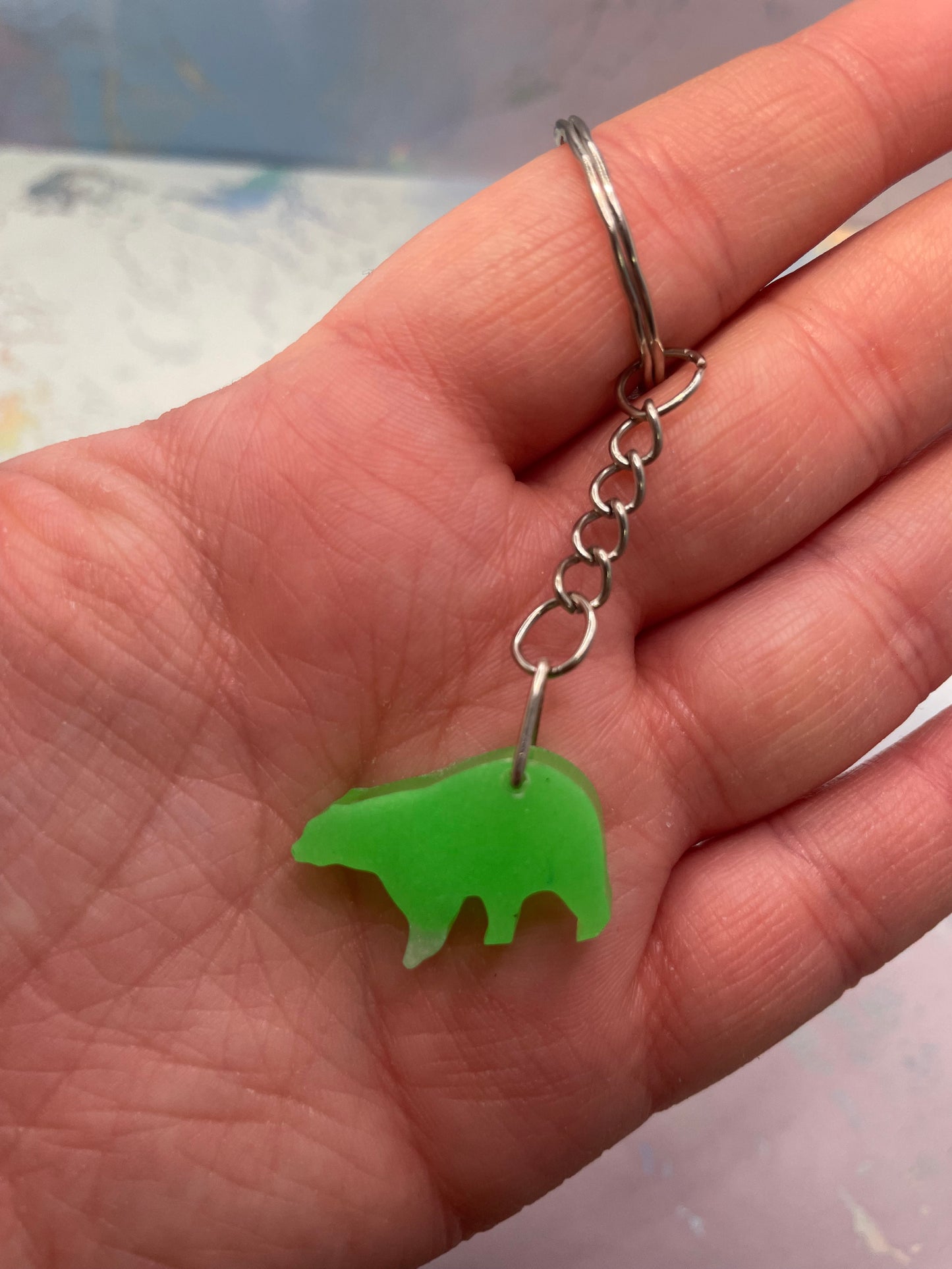 Mini Bear Keychain – Handmade Resin
