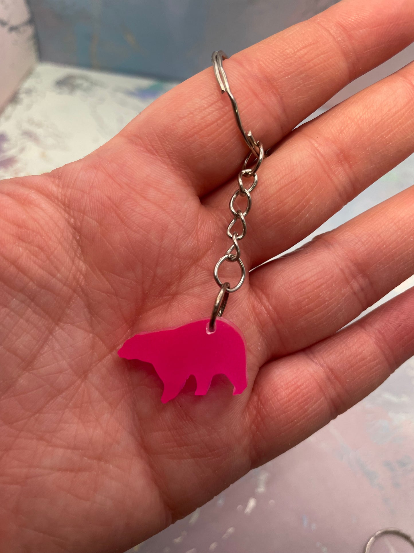 Mini Bear Keychain – Handmade Resin