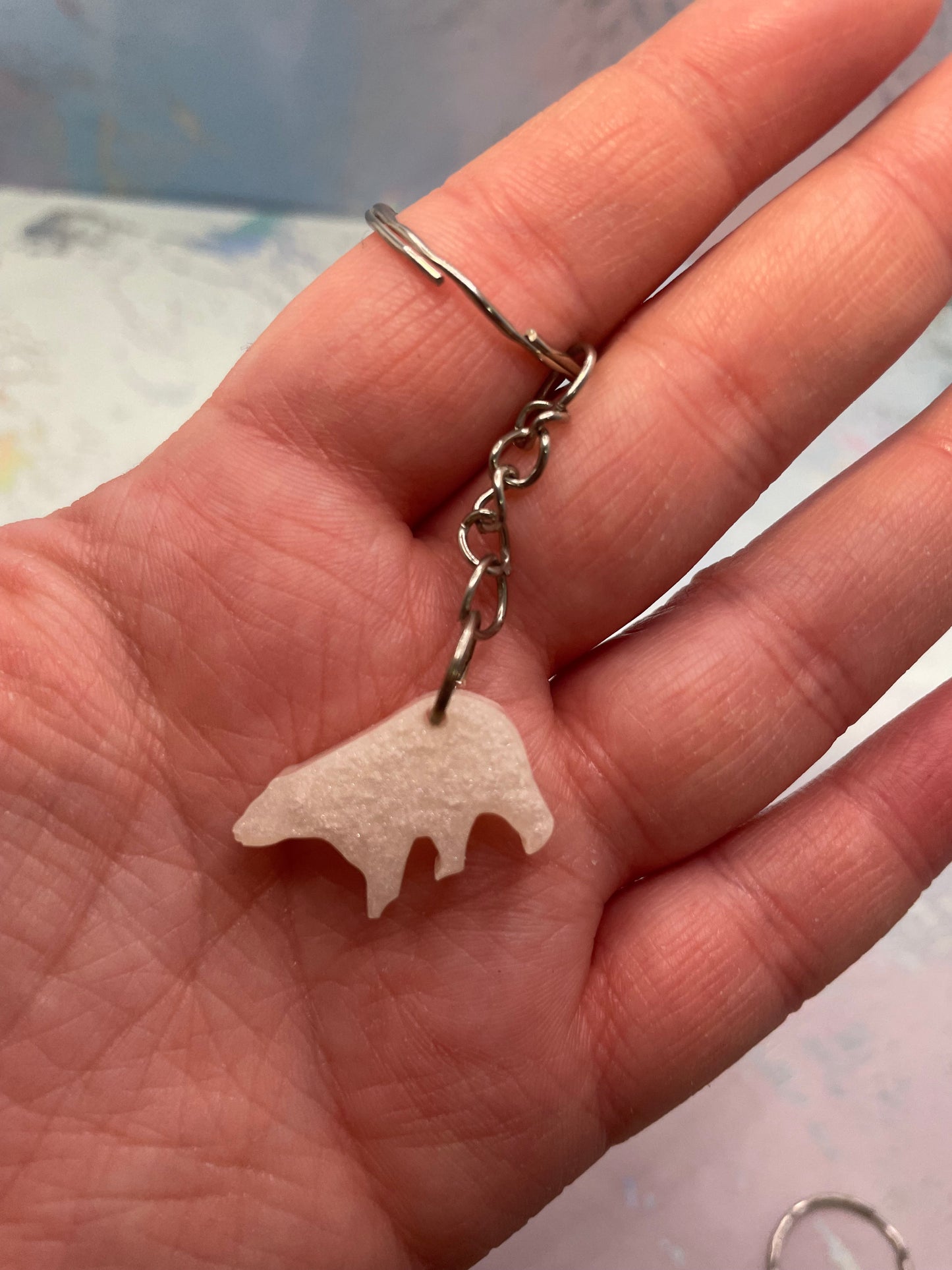 Mini Bear Keychain – Handmade Resin