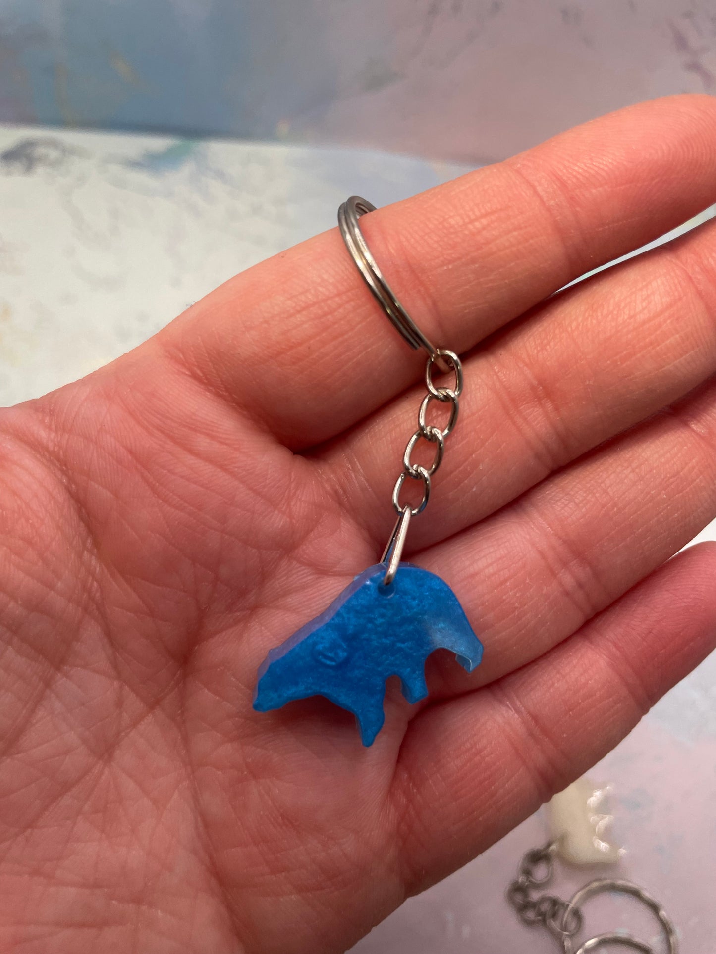 Mini Bear Keychain – Handmade Resin