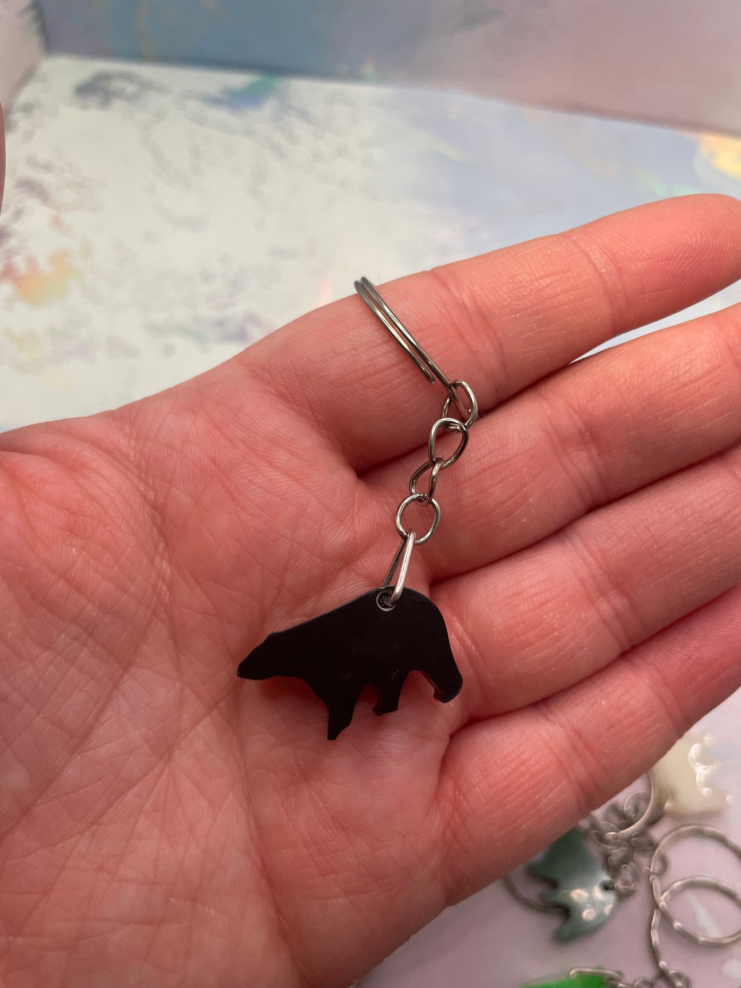 Mini Bear Keychain – Handmade Resin