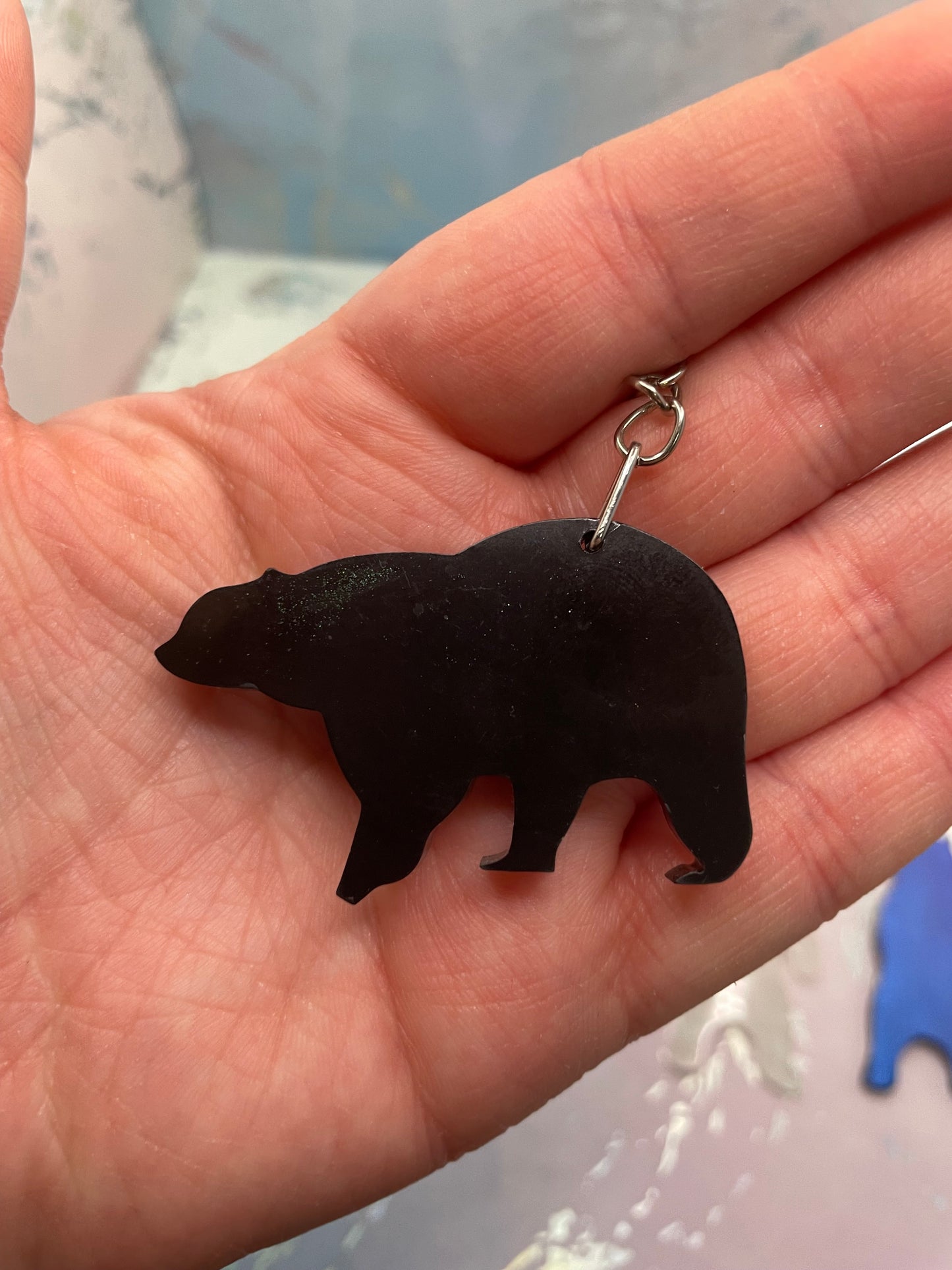 Bear Resin Keychain – Handmade