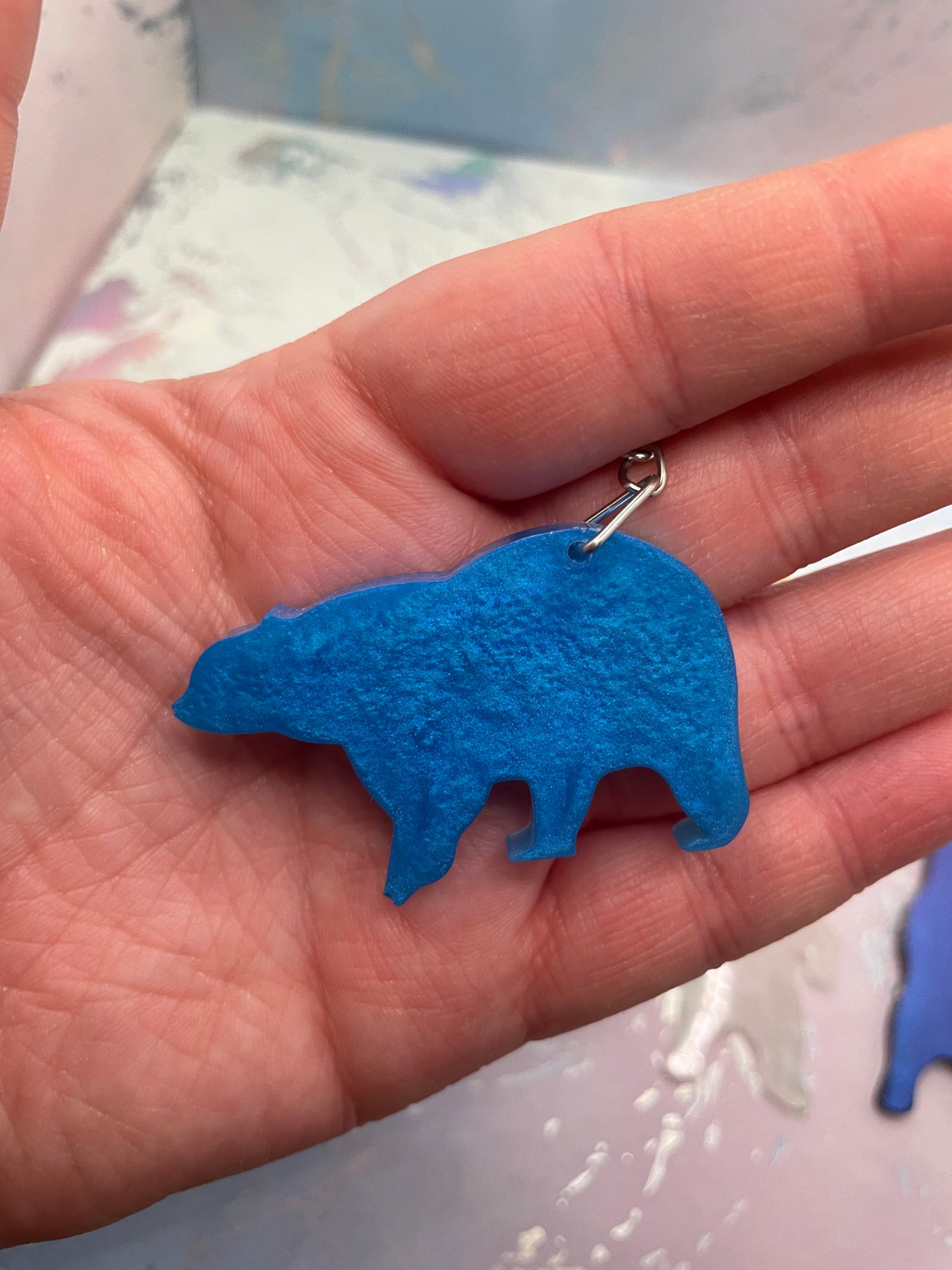 Bear Resin Keychain – Handmade