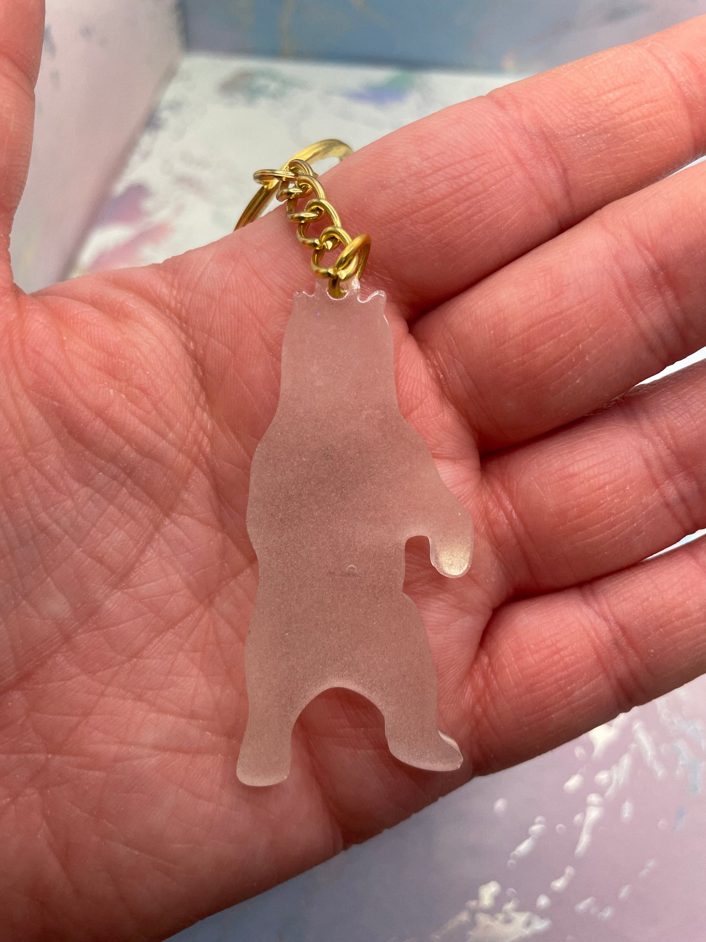 Bear Resin Keychain – Handmade