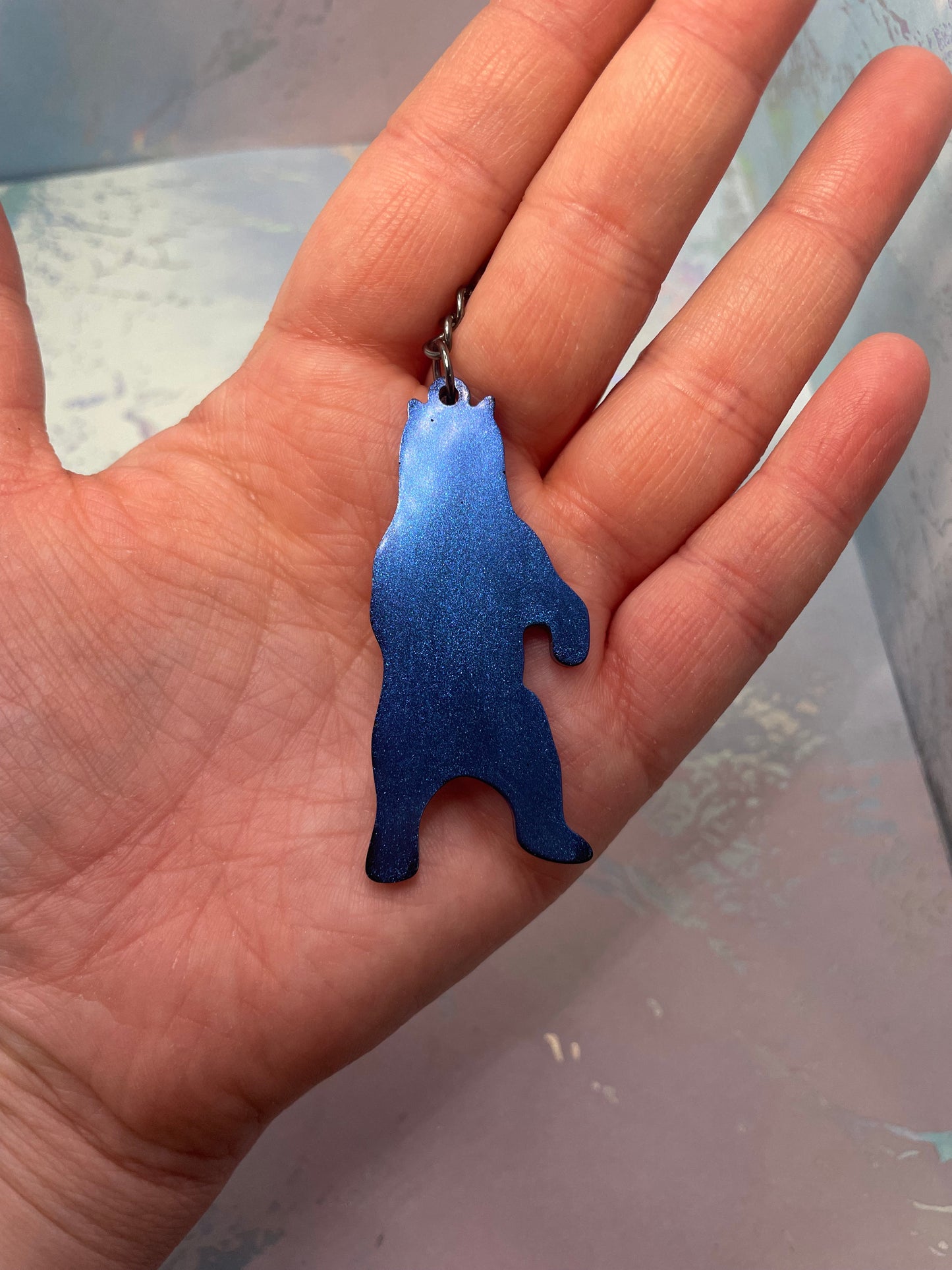 Bear Resin Keychain – Handmade