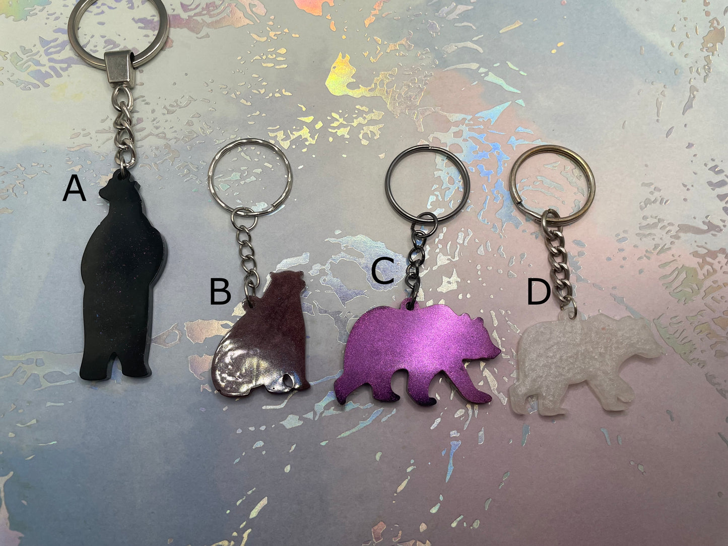 Bear Resin Keychain – Handmade