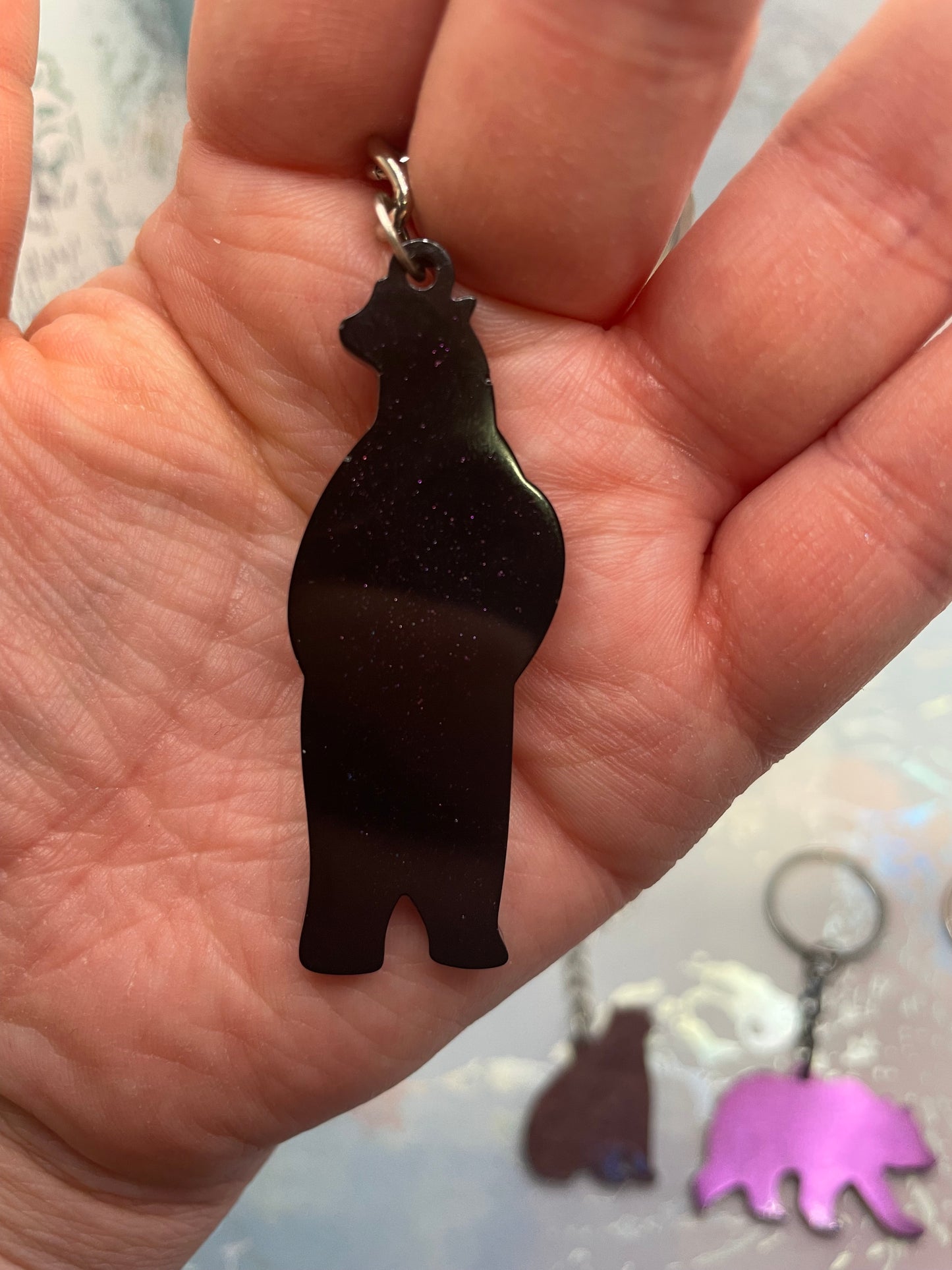 Bear Resin Keychain – Handmade