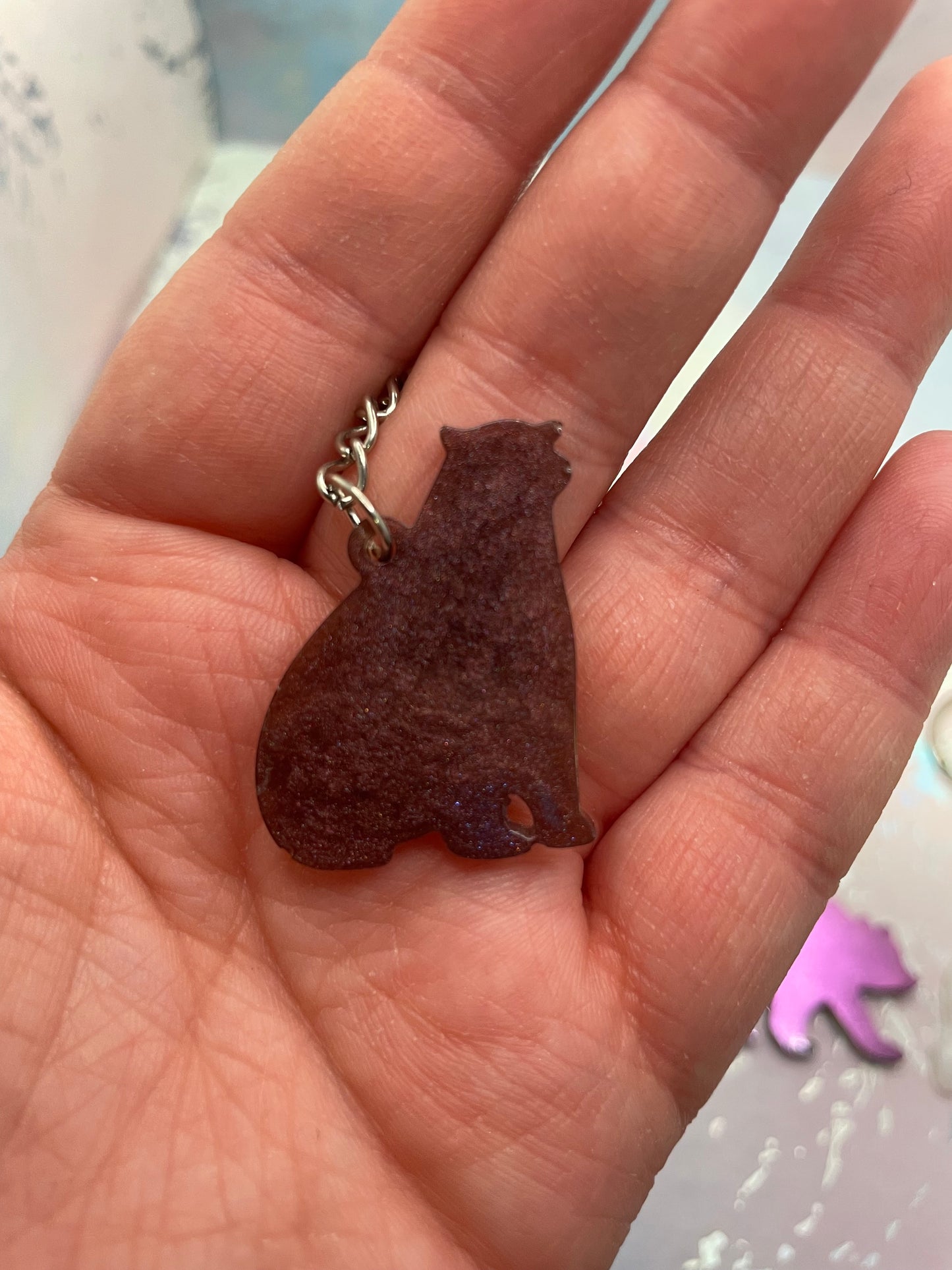Bear Resin Keychain – Handmade