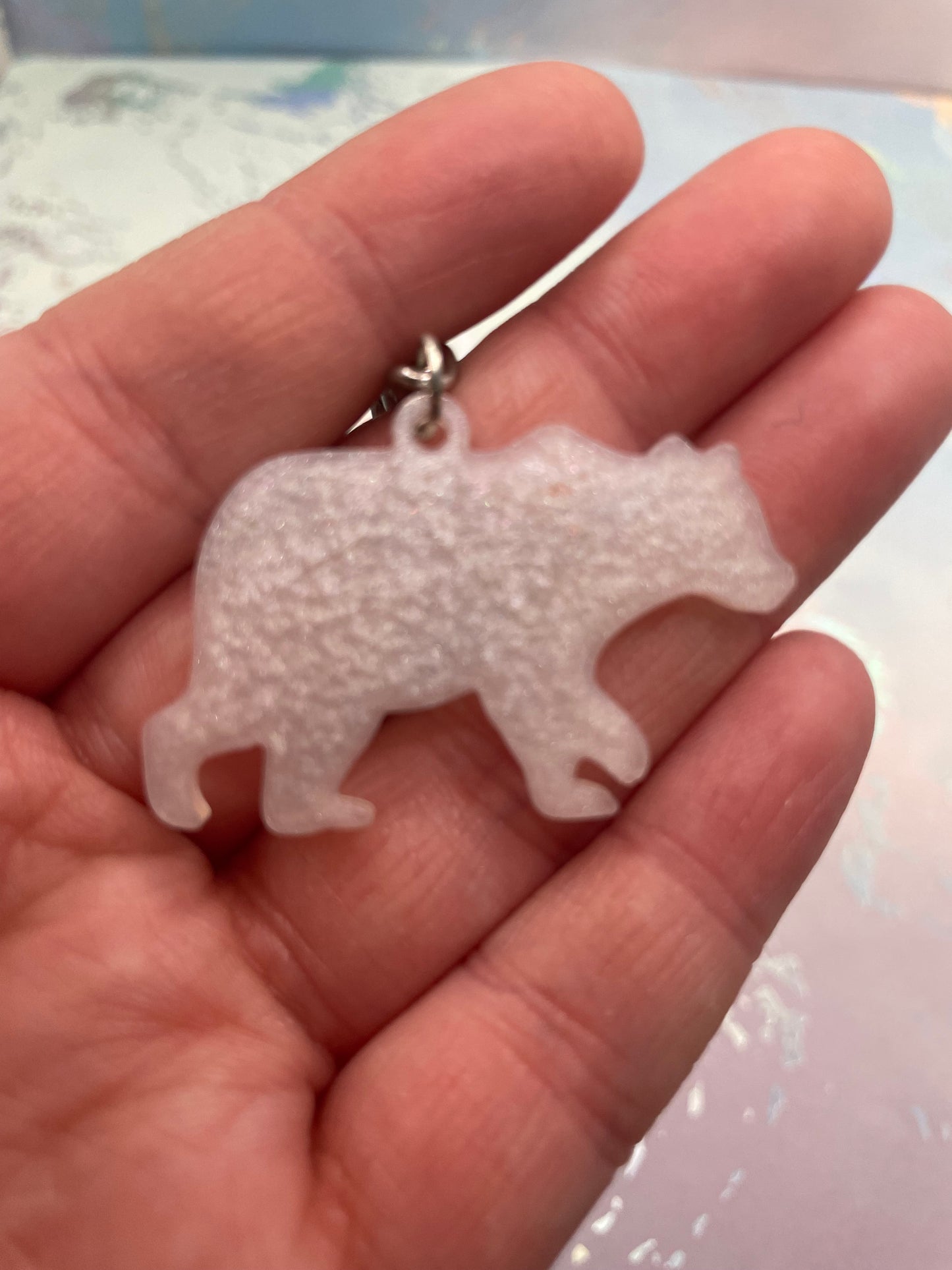 Bear Resin Keychain – Handmade