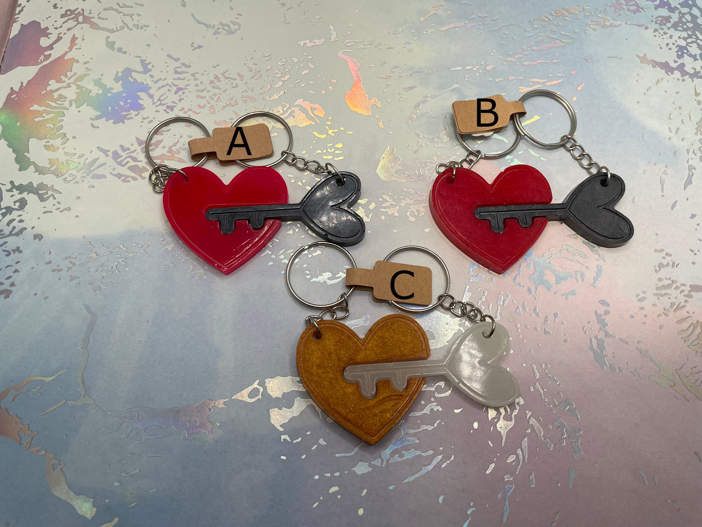 Heart & Key Matching Keychain
