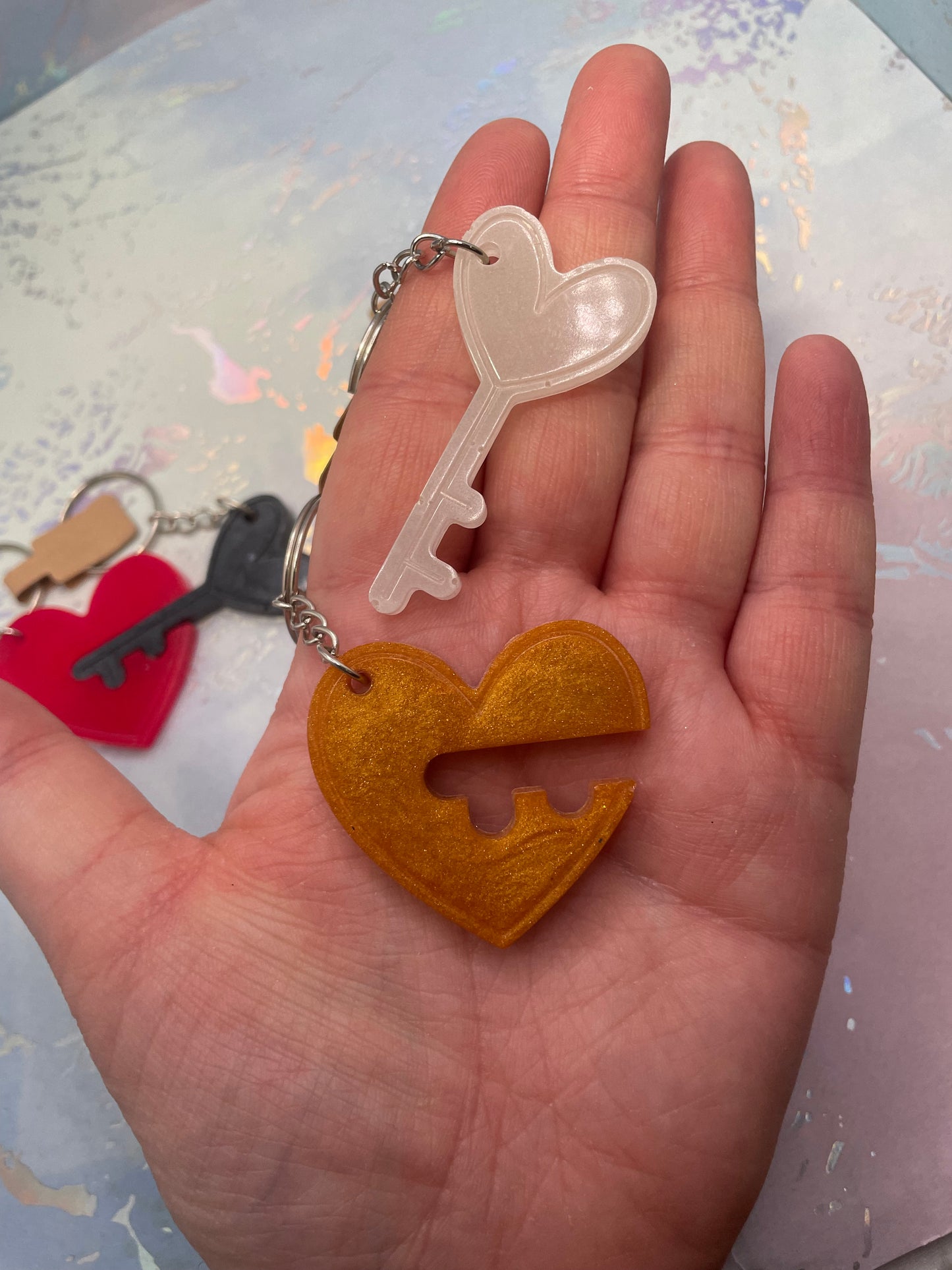 Heart & Key Matching Keychain