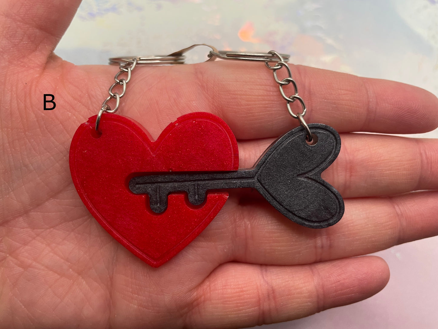 Heart & Key Matching Keychain