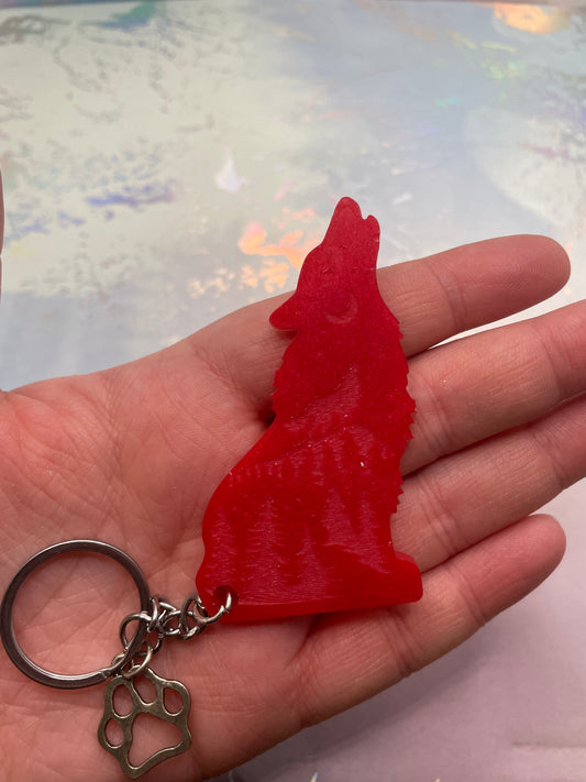 Detailed Wolf Keychain