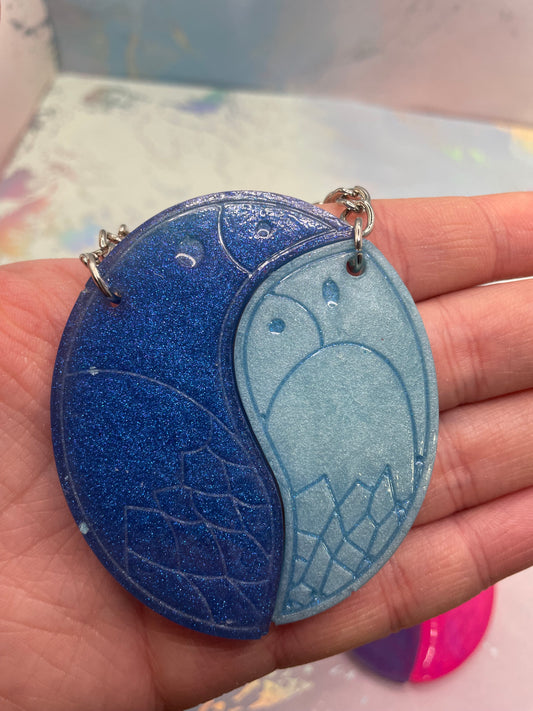 Matching Bird Keychain Set – Handmade Resin