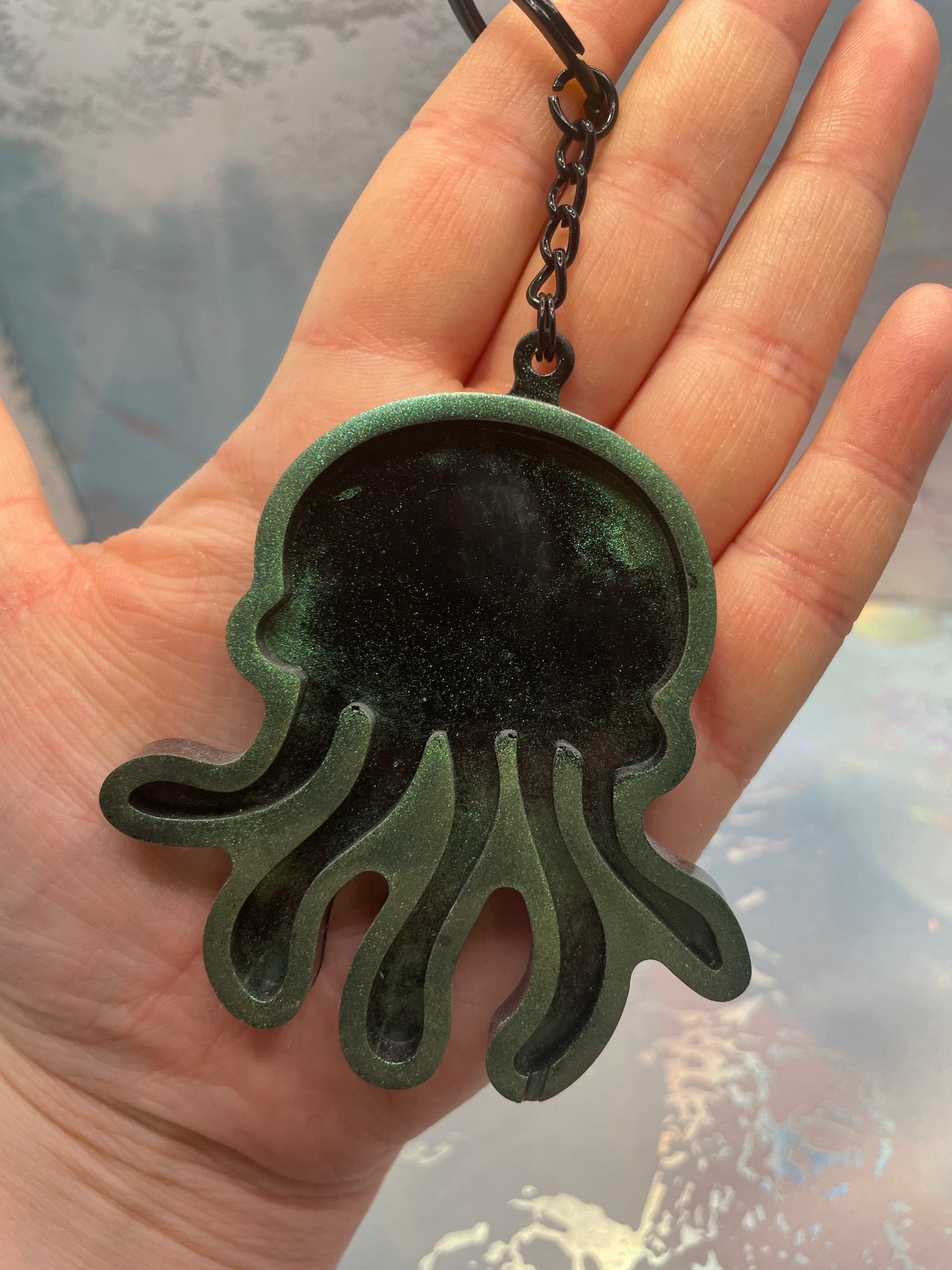 Jellyfish Resin Keychain