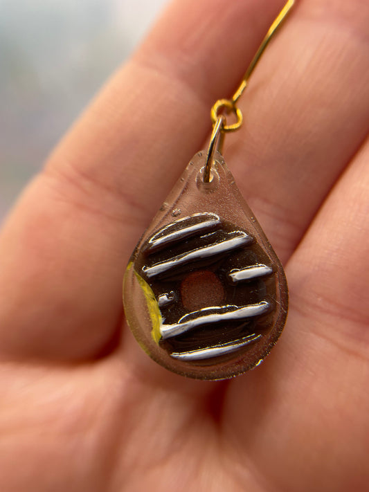 Boucles d'oreilles beigne pendant en goutte