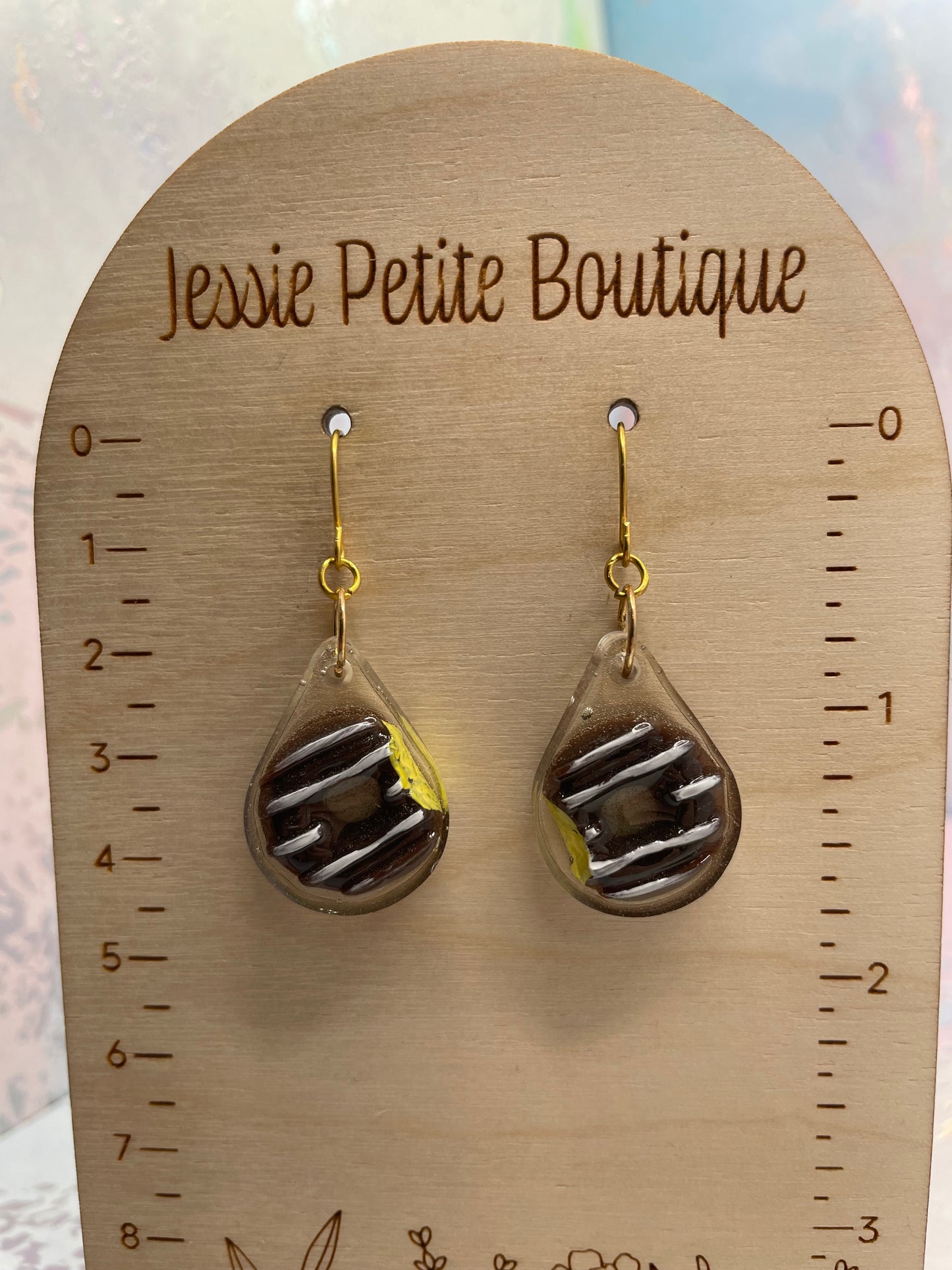 Boucles d'oreilles beigne pendant en goutte