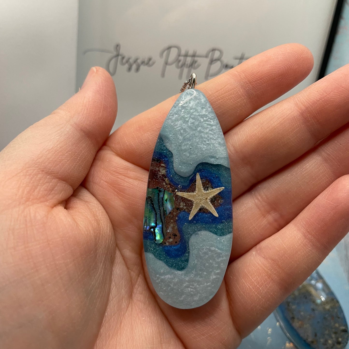 Collier Grosse Goutte Océan - 30"Sans Nickel+Acier Inoxydable