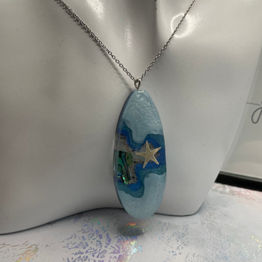 Collier Grosse Goutte Océan - 30"Sans Nickel+Acier Inoxydable