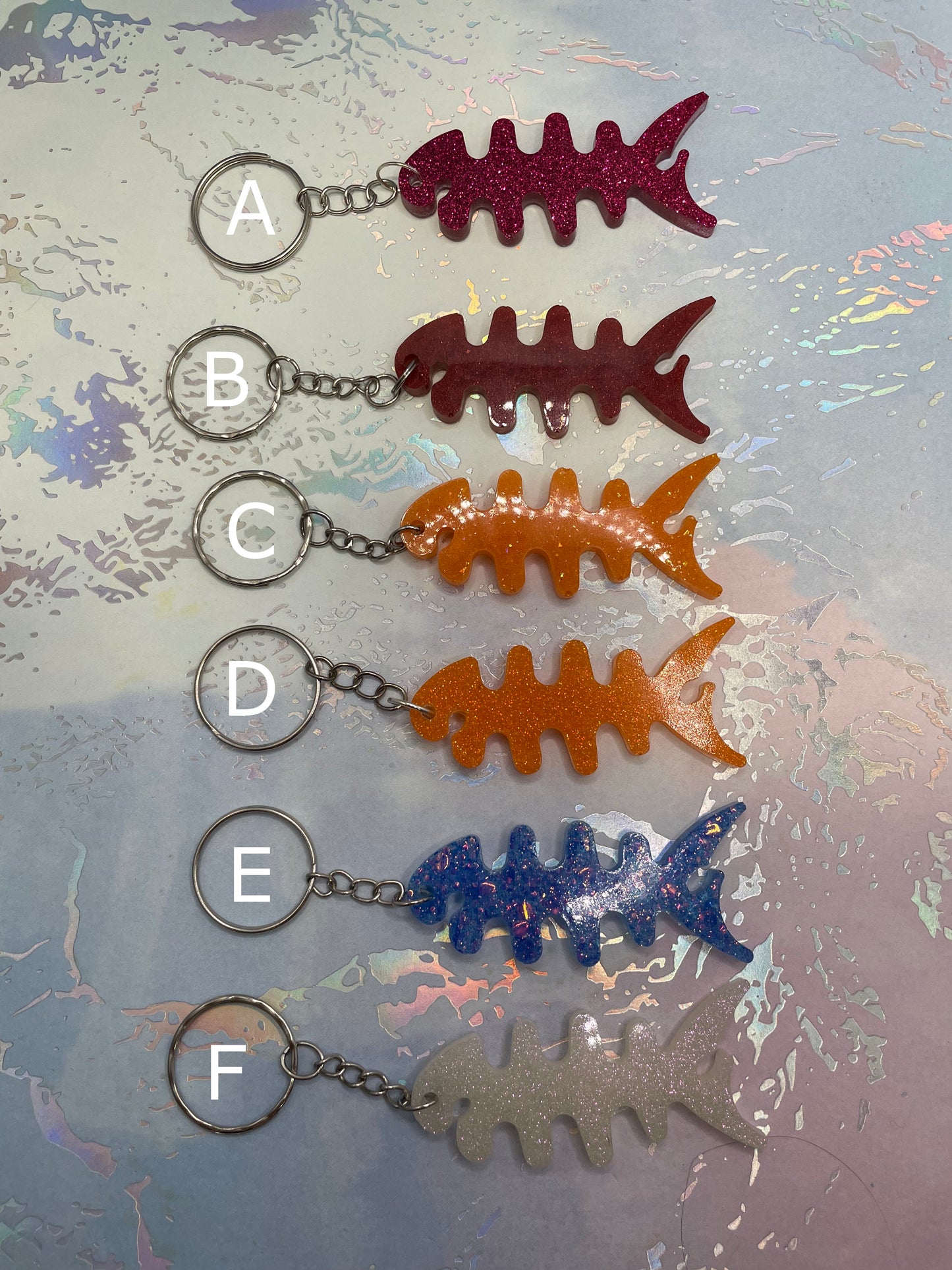 Fish Skeleton Keychain