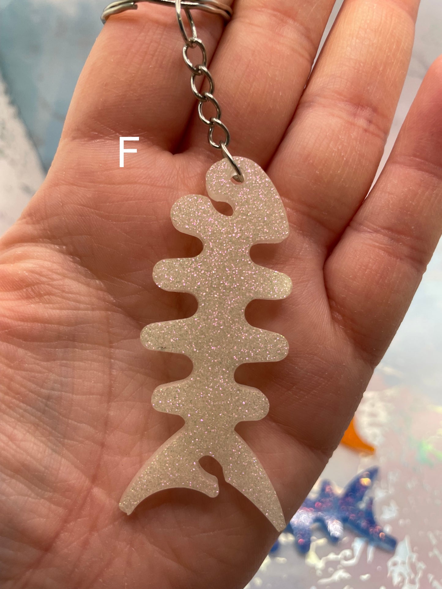Fish Skeleton Keychain