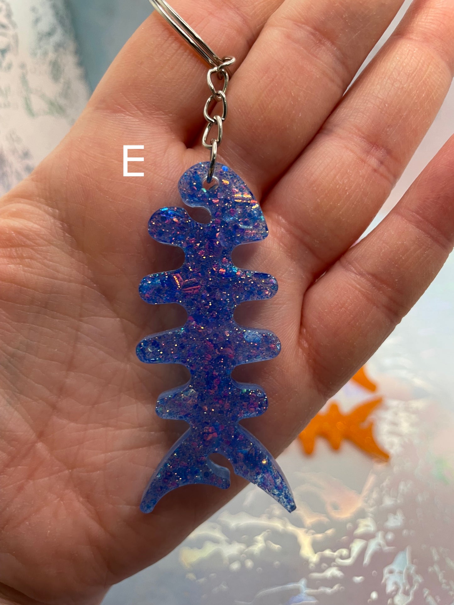 Fish Skeleton Keychain